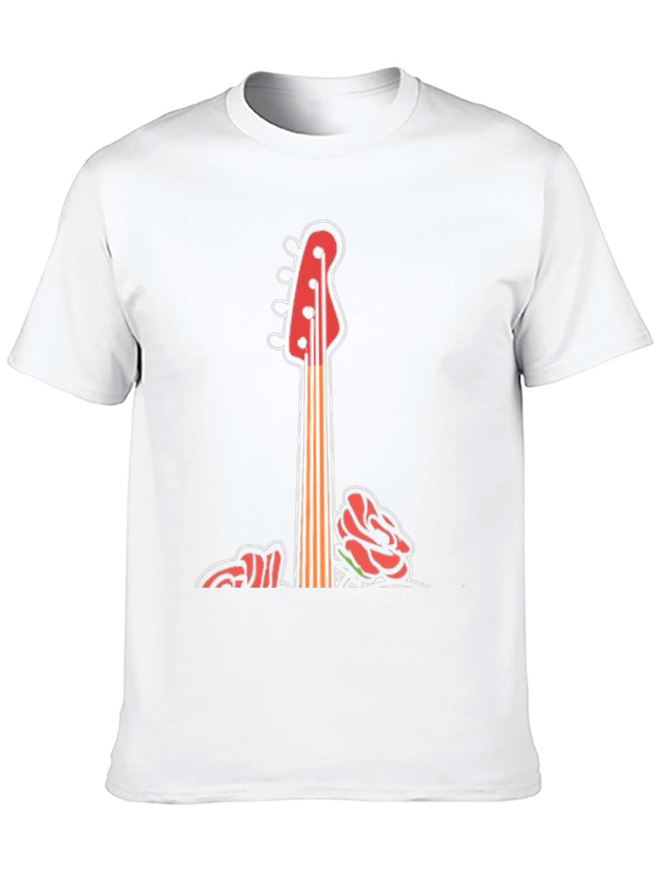 Guitar & Roses Graphic Tee - Cool Band Style