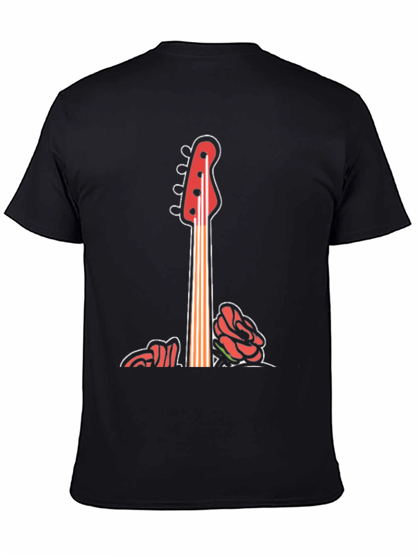 Guitar & Roses Graphic Tee - Cool Band Style