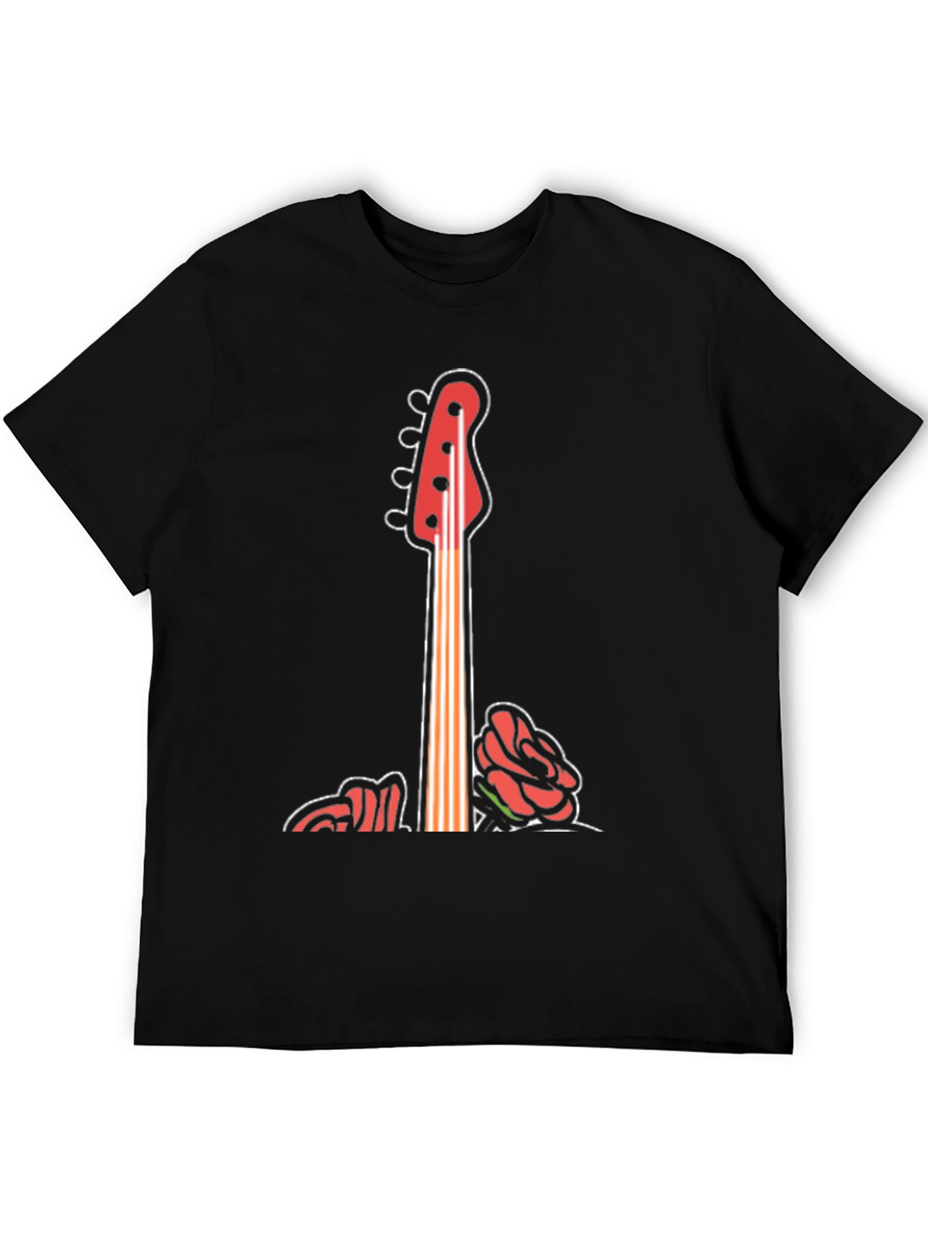 Guitar & Roses Graphic Tee - Cool Band Style