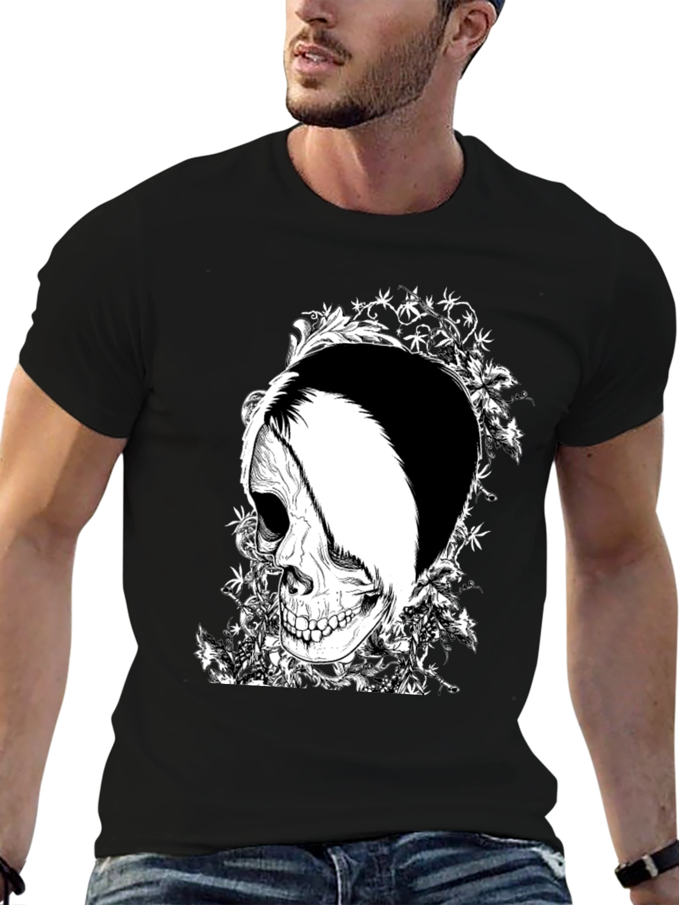 Skull Graphic T-Shirt - Black Cotton Tee