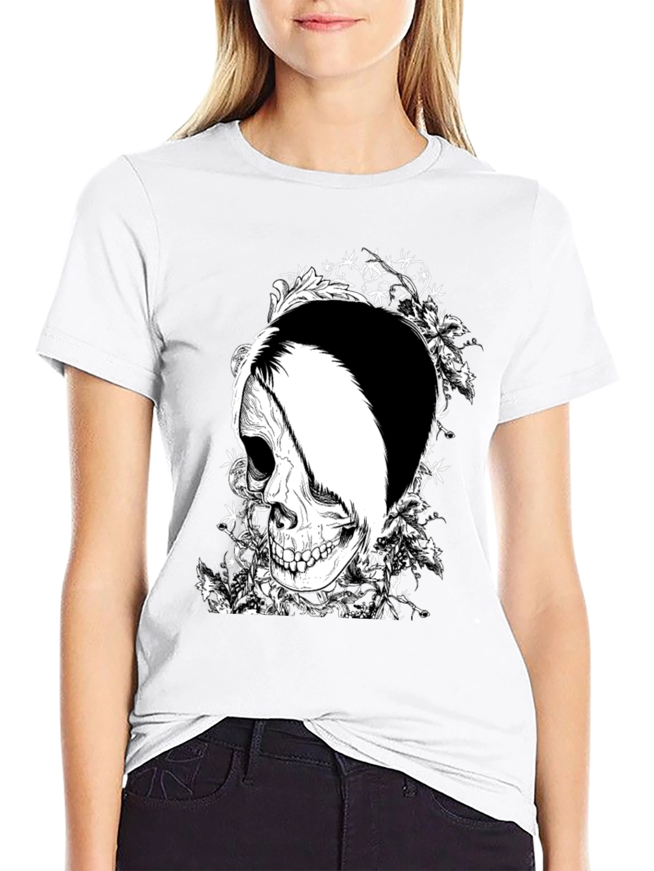 Skull Graphic T-Shirt - Black Cotton Tee