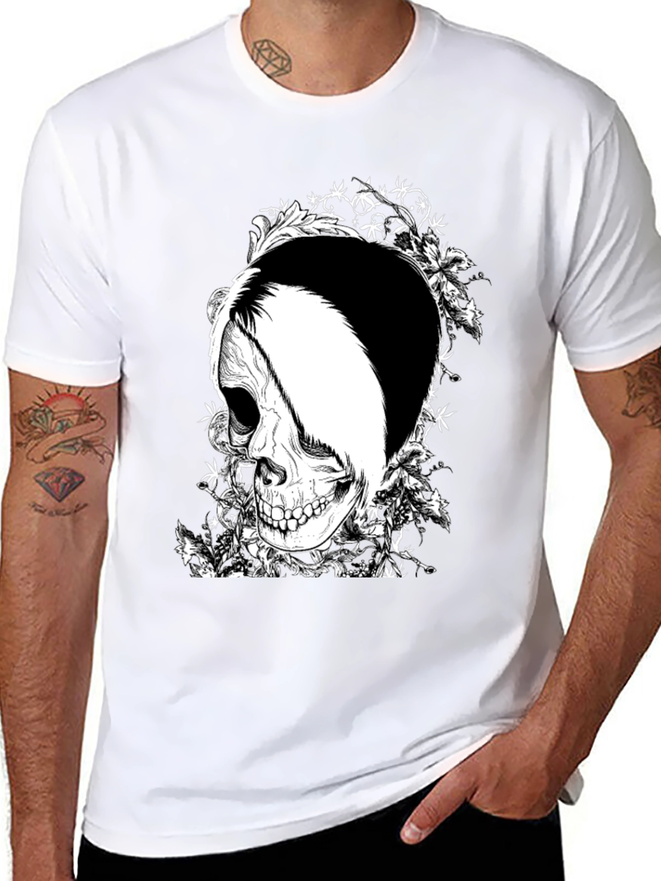 Skull Graphic T-Shirt - Black Cotton Tee