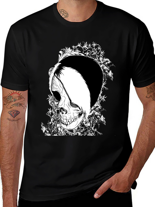 Skull Graphic T-Shirt - Black Cotton Tee