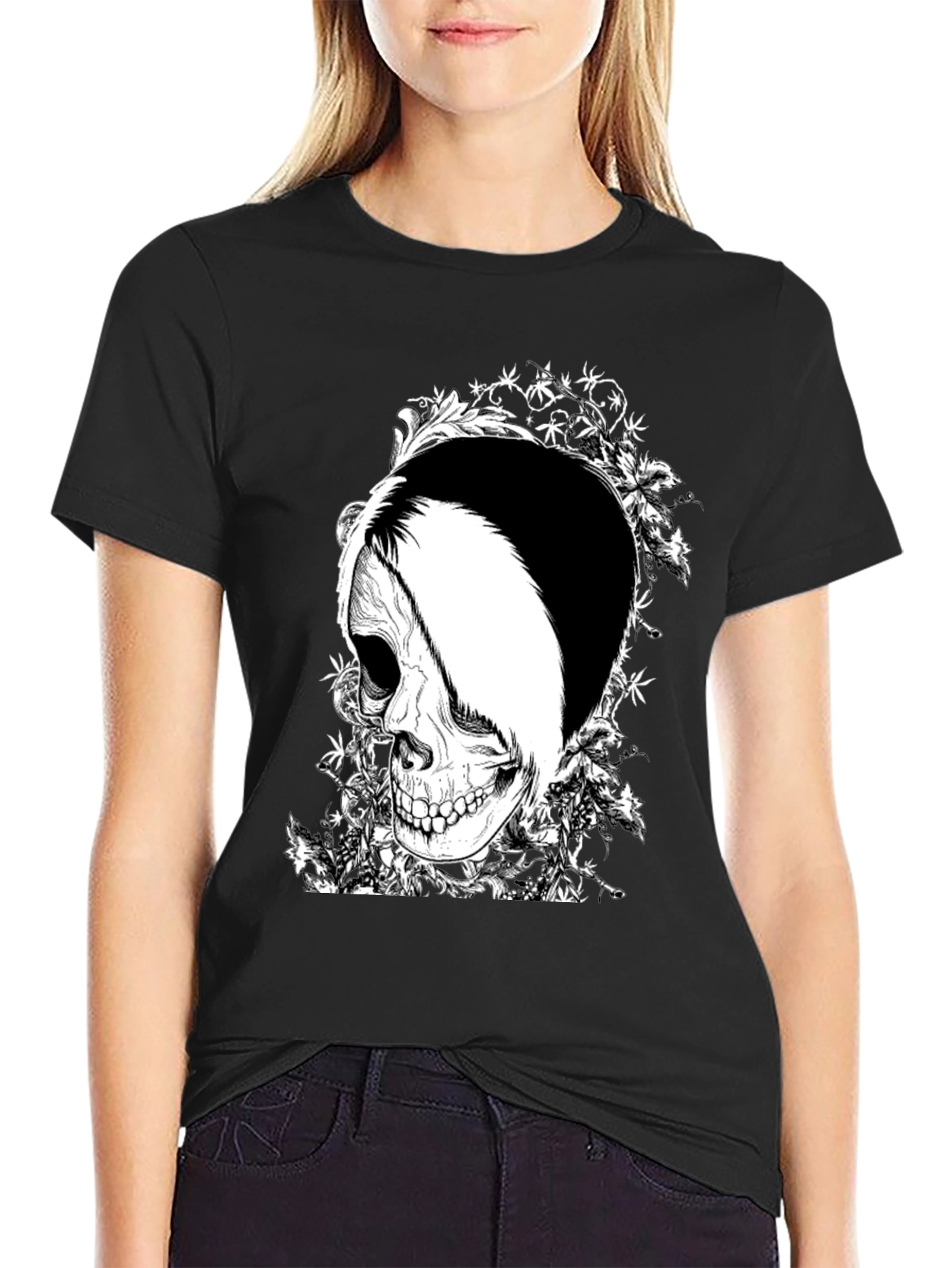 Skull Graphic T-Shirt - Black Cotton Tee