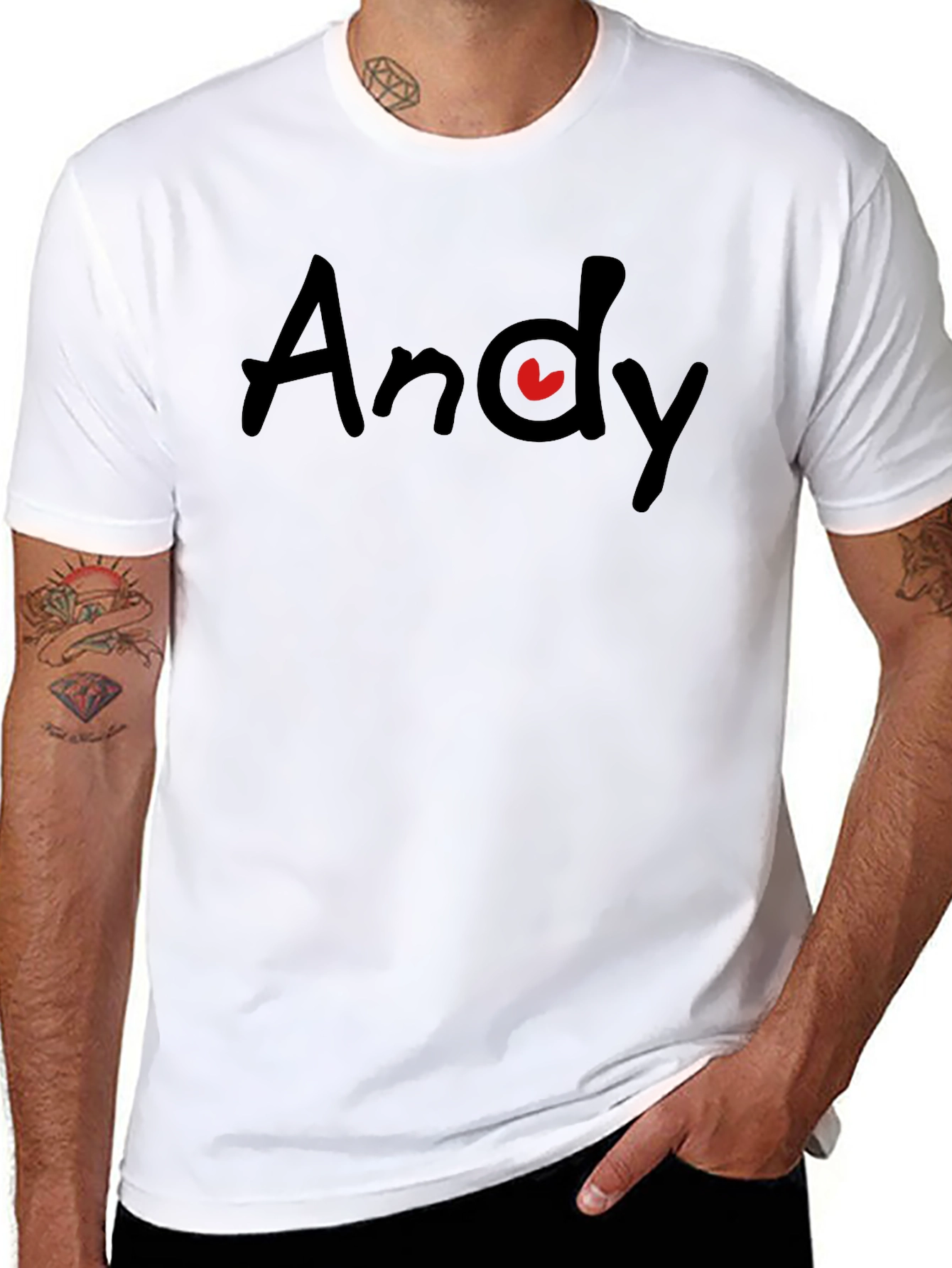 Andy Heart Graphic Black T-Shirt