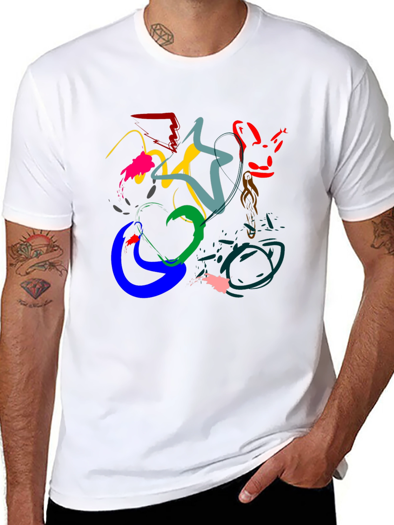 Abstract Art Black T-Shirt - Modern Graphic Tee