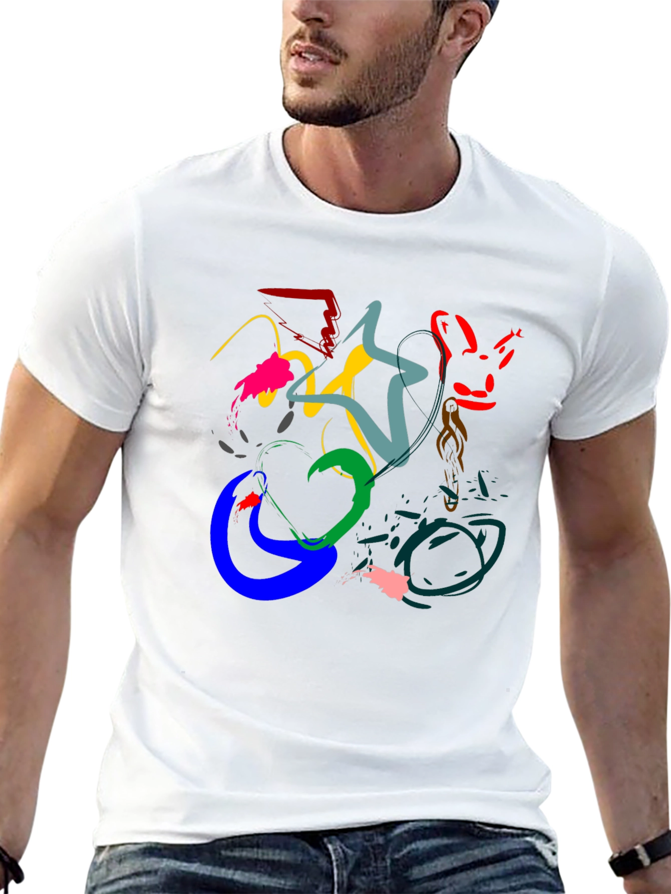 Abstract Art Black T-Shirt - Modern Graphic Tee