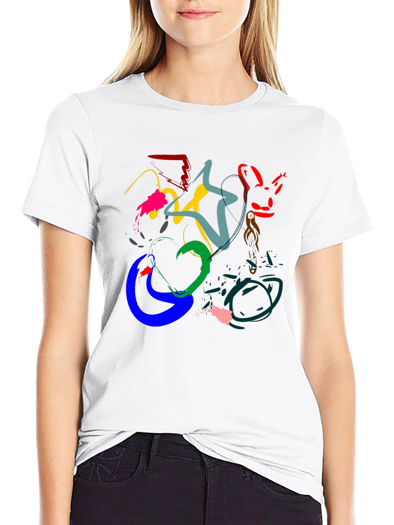 Abstract Art Black T-Shirt - Modern Graphic Tee