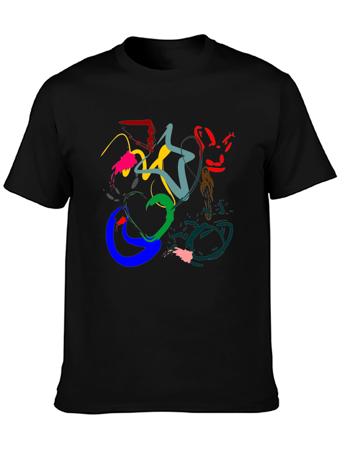 Abstract Art Black T-Shirt - Modern Graphic Tee
