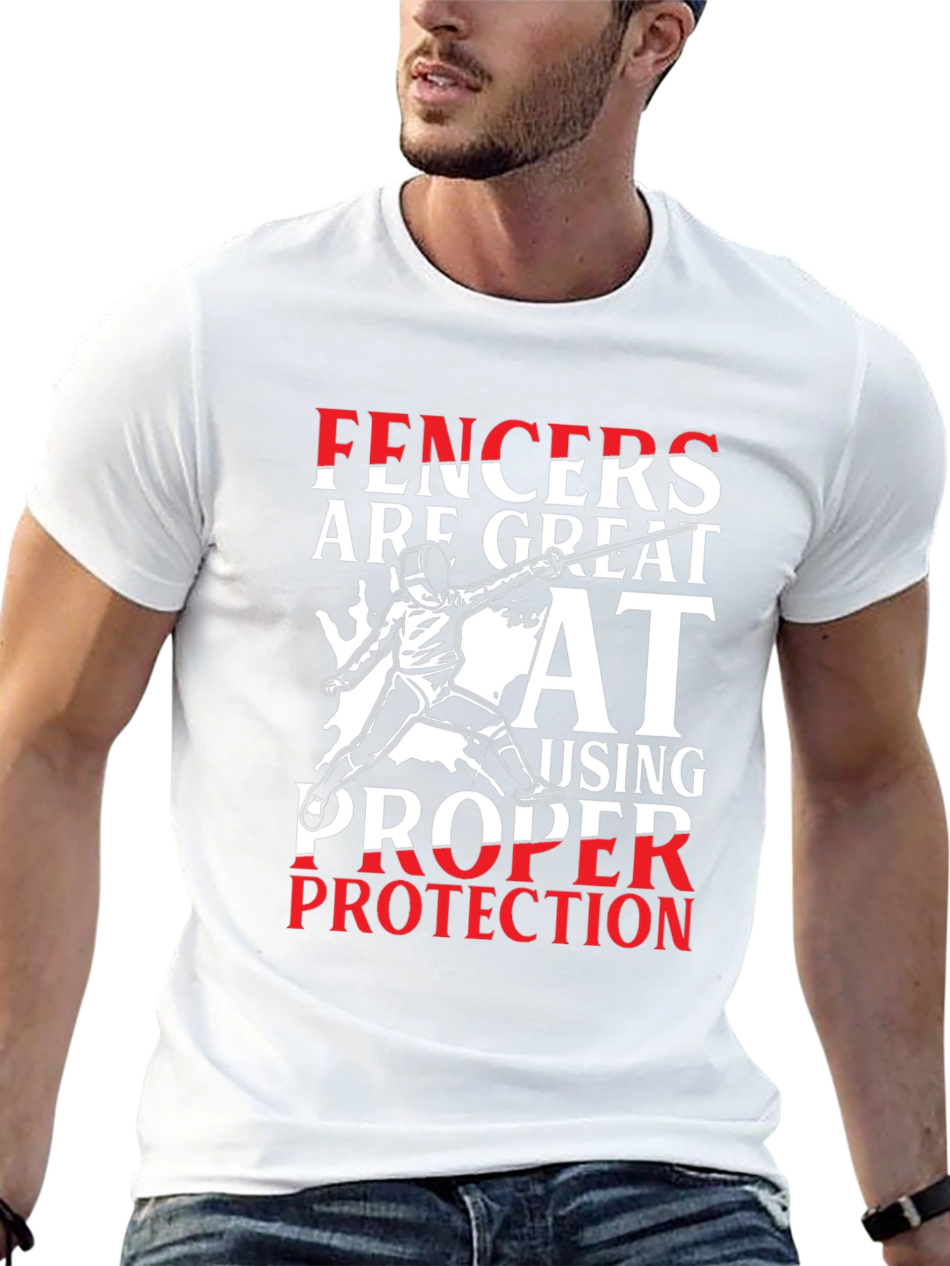 Fencers Great At Proper Protection Graphic Tee