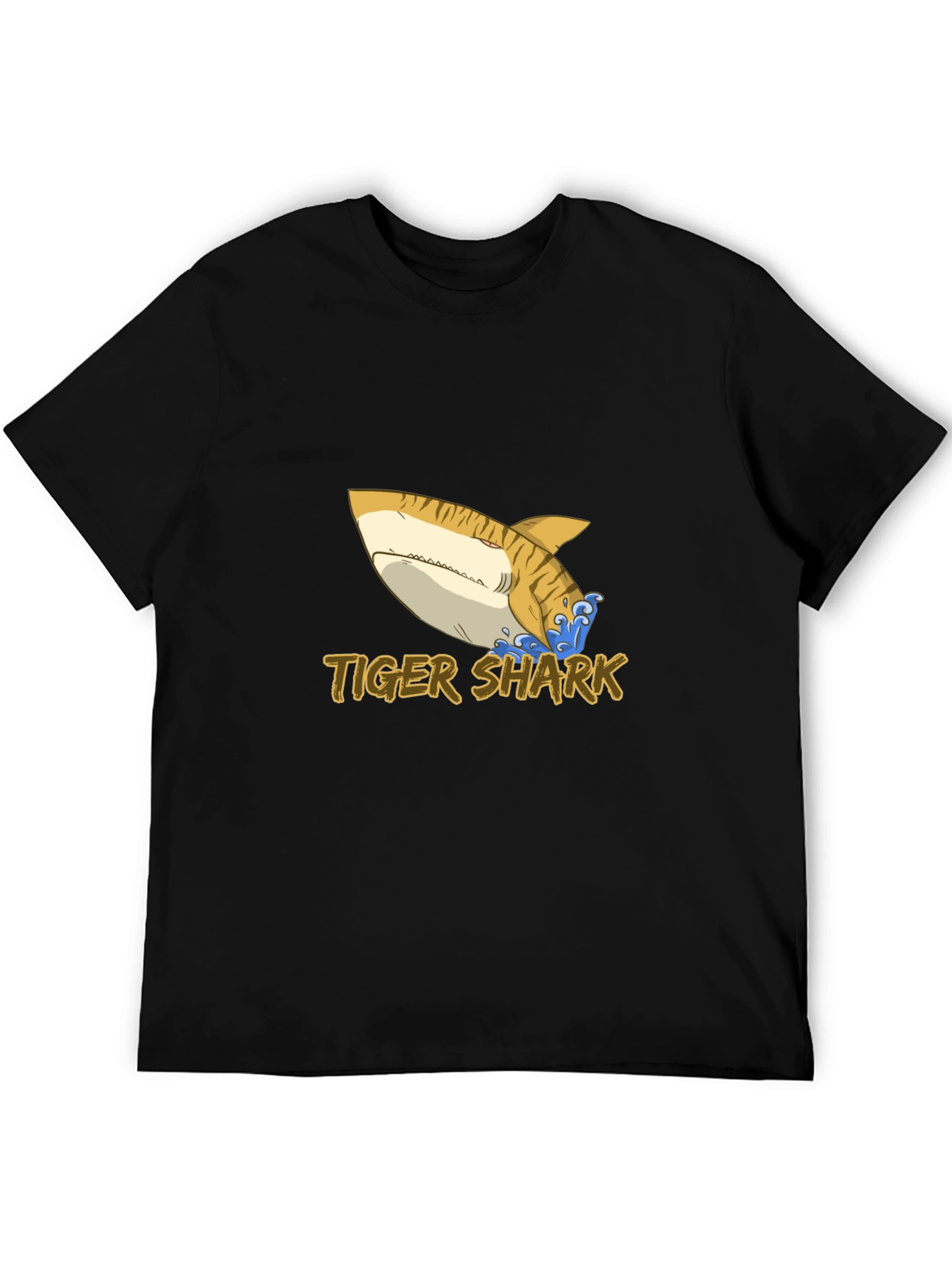 Tiger Shark Graphic Tee - Black Cotton Comfort