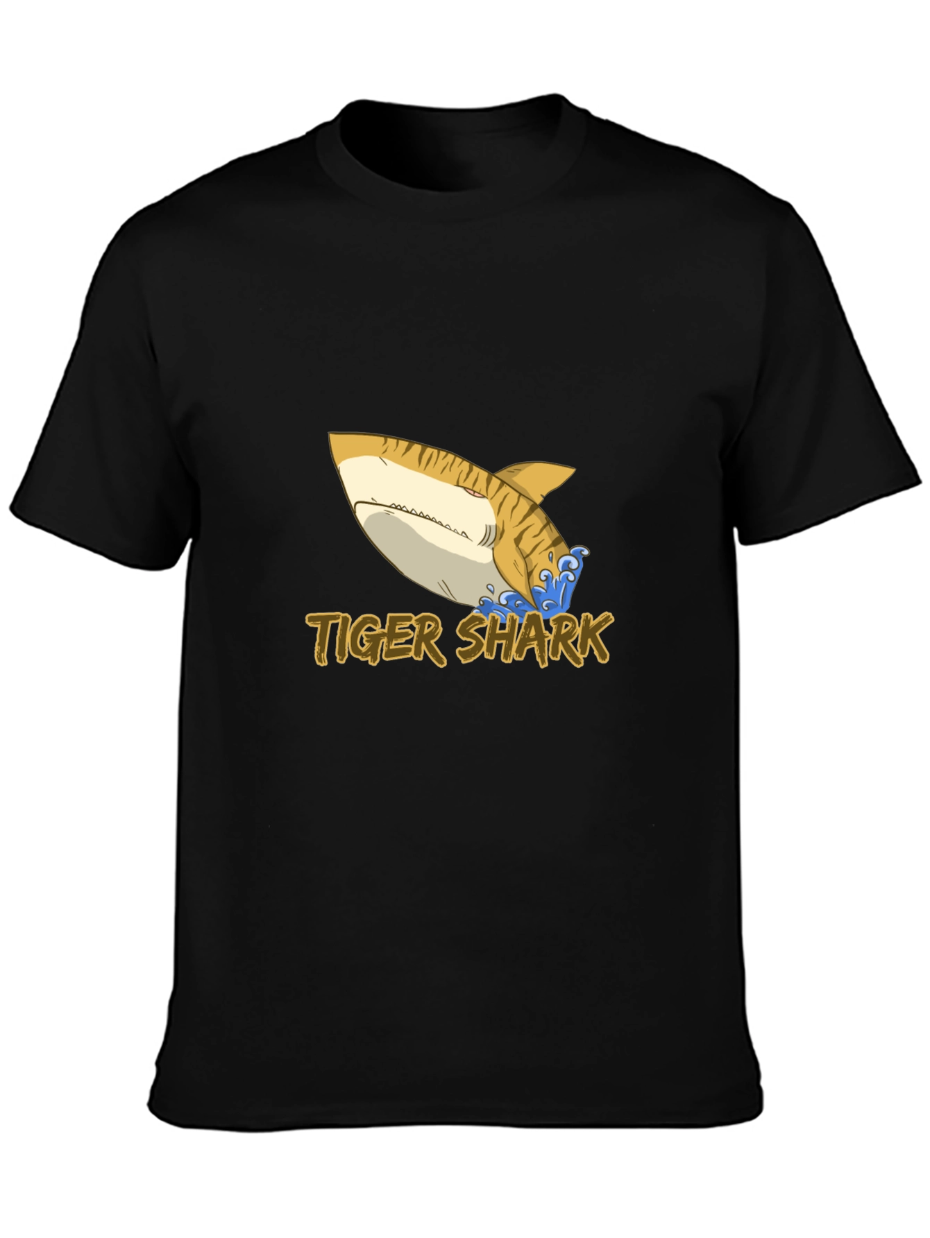 Tiger Shark Graphic Tee - Black Cotton Comfort