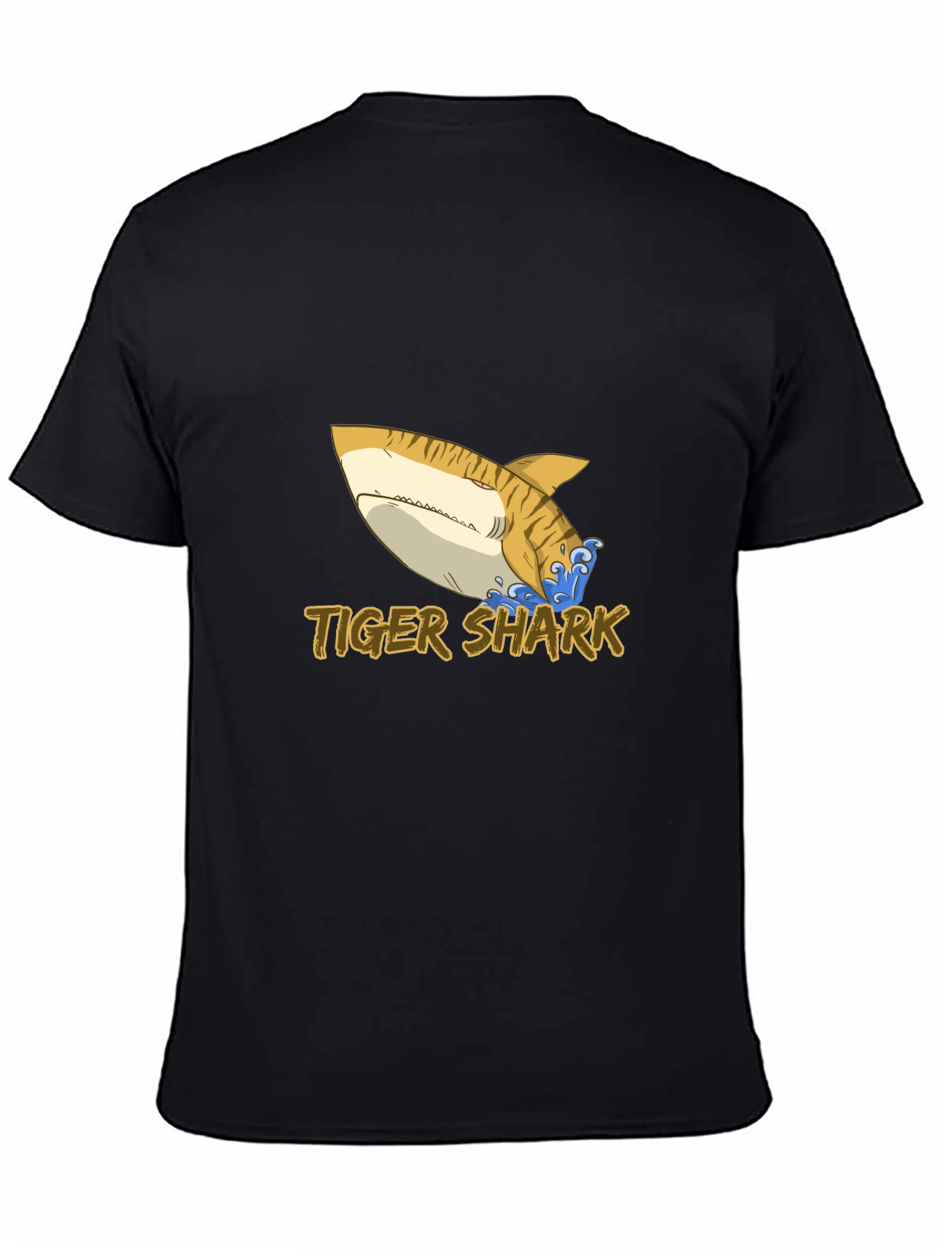 Tiger Shark Graphic Tee - Black Cotton Comfort