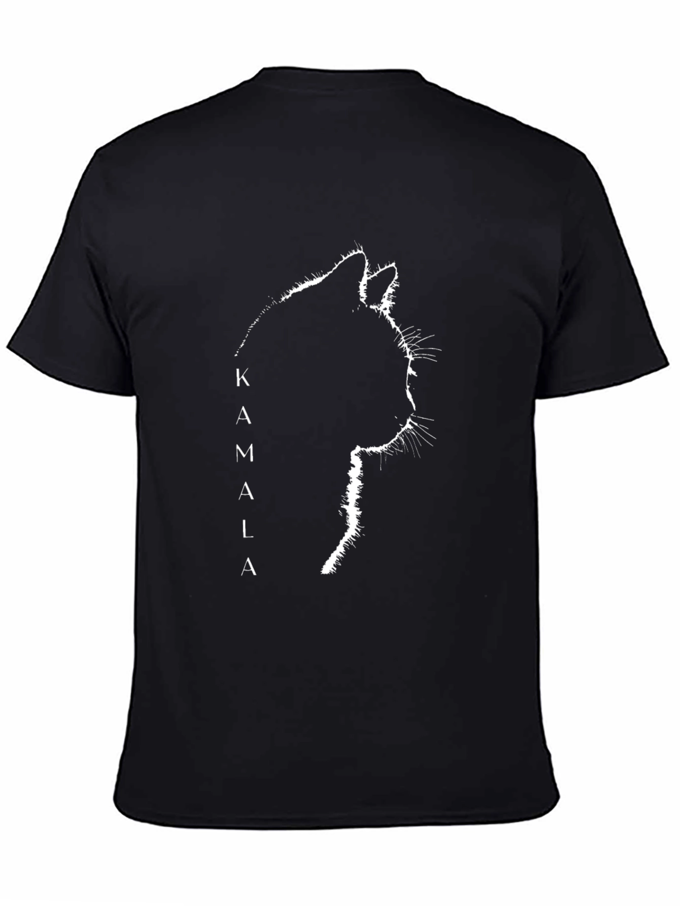 Kamala Cat Silhouette Graphic Tee - Black Cotton