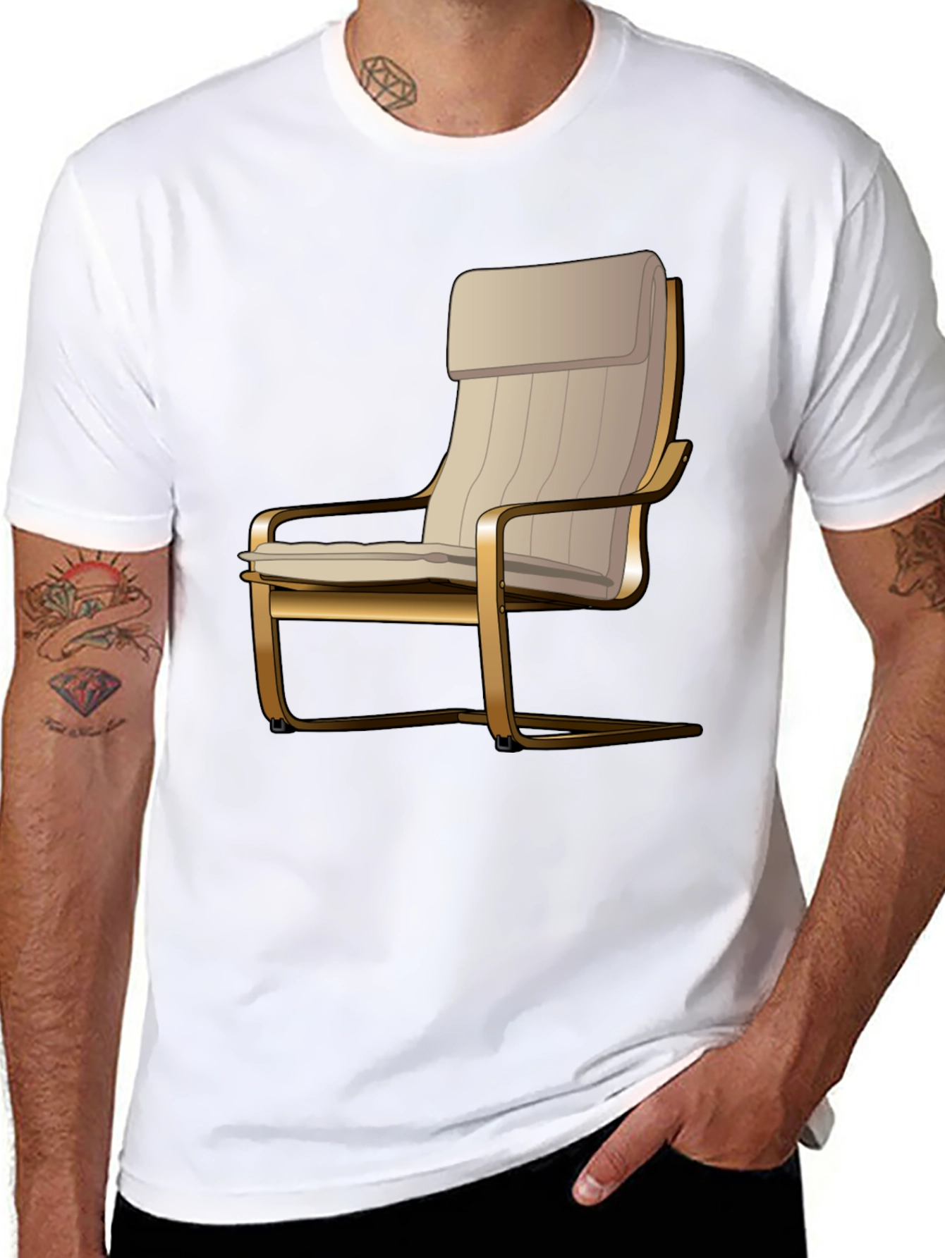 Modern Chair Graphic Tee - Stylish Comfort