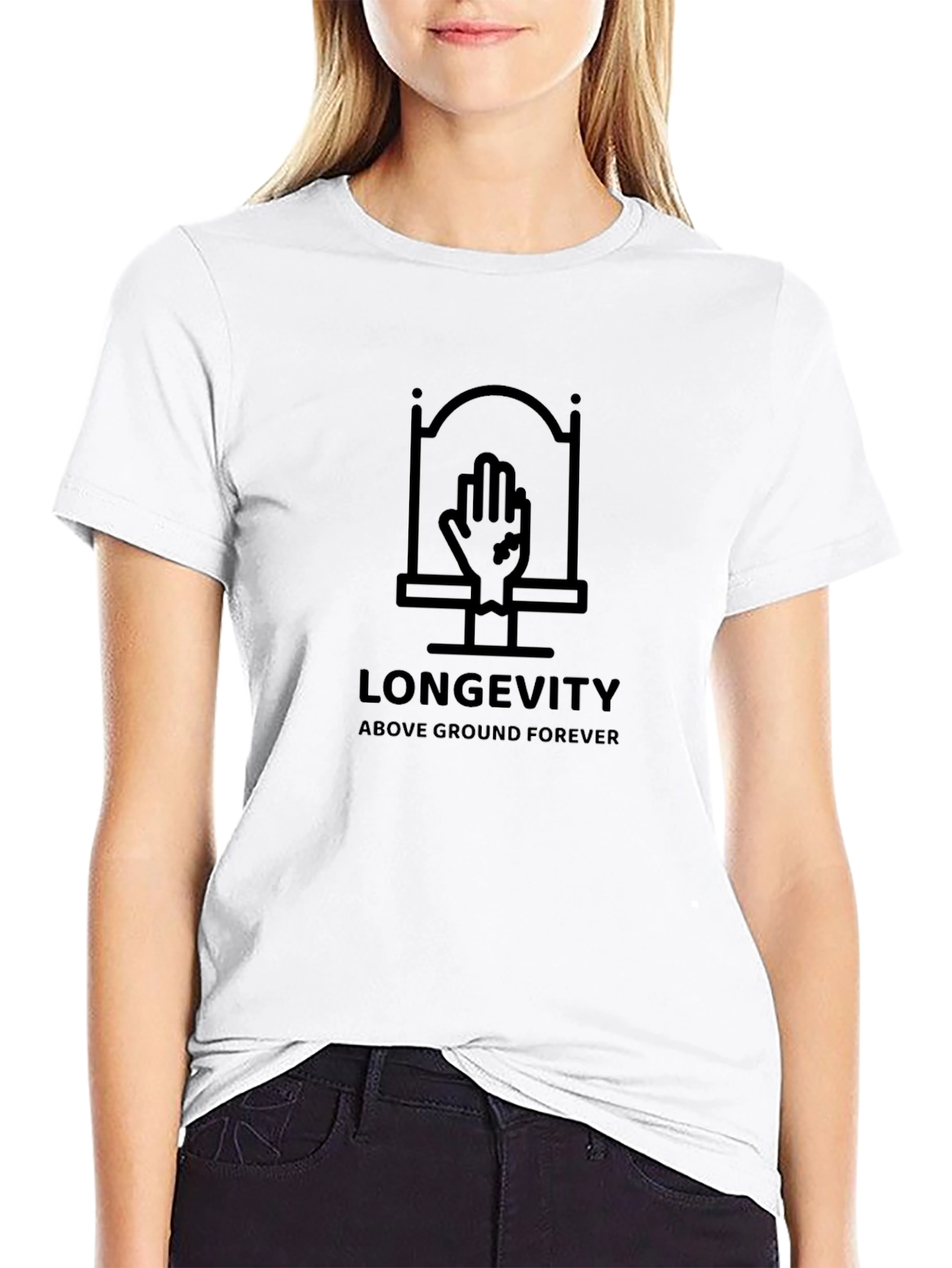 Longevity Black Graphic Tee - Above Ground Forever
