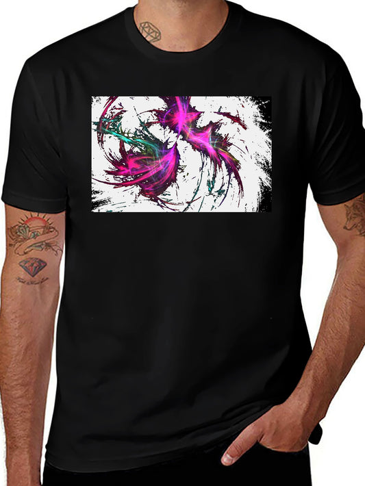Abstract Art Graphic Tee - Black