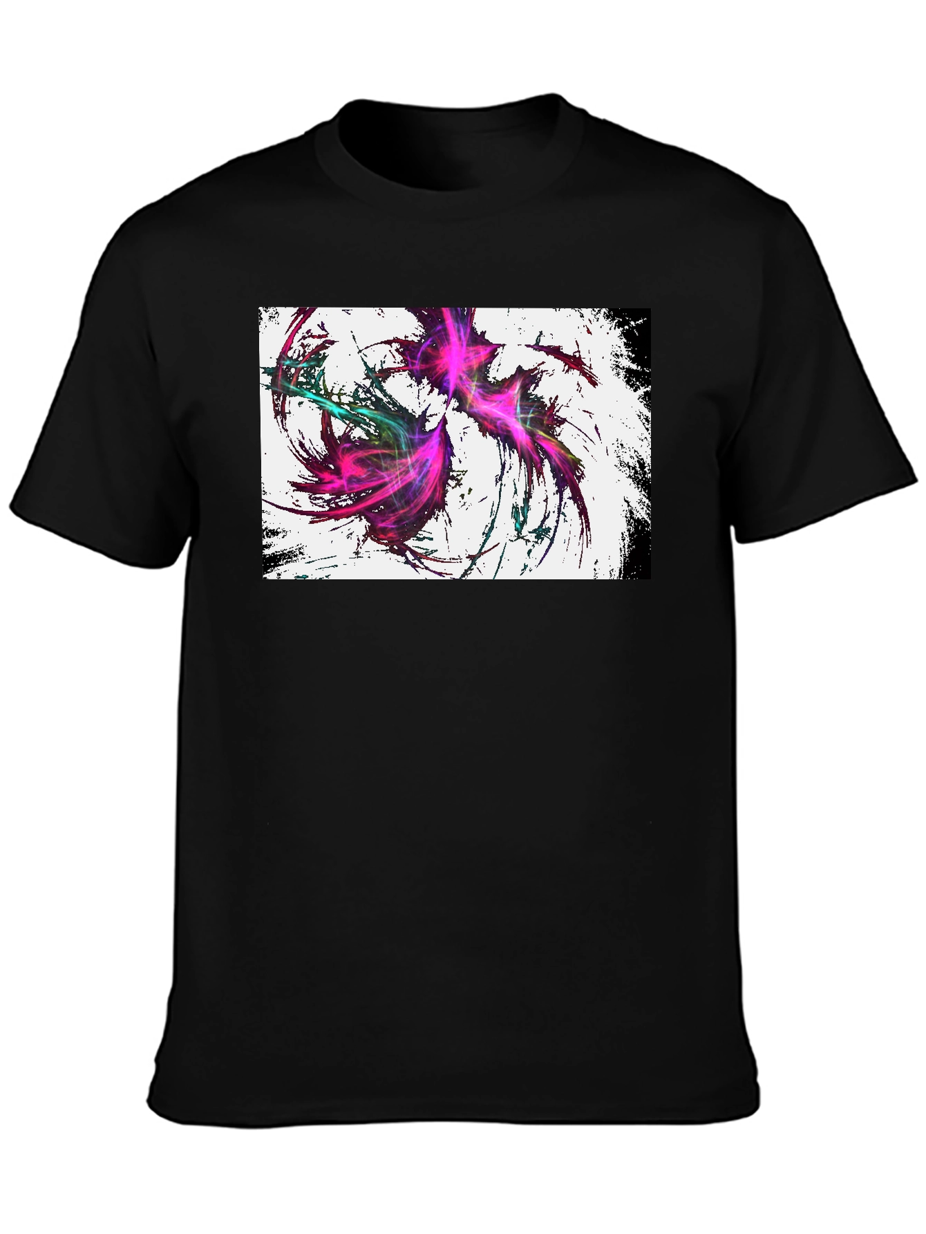 Abstract Art Graphic Tee - Black