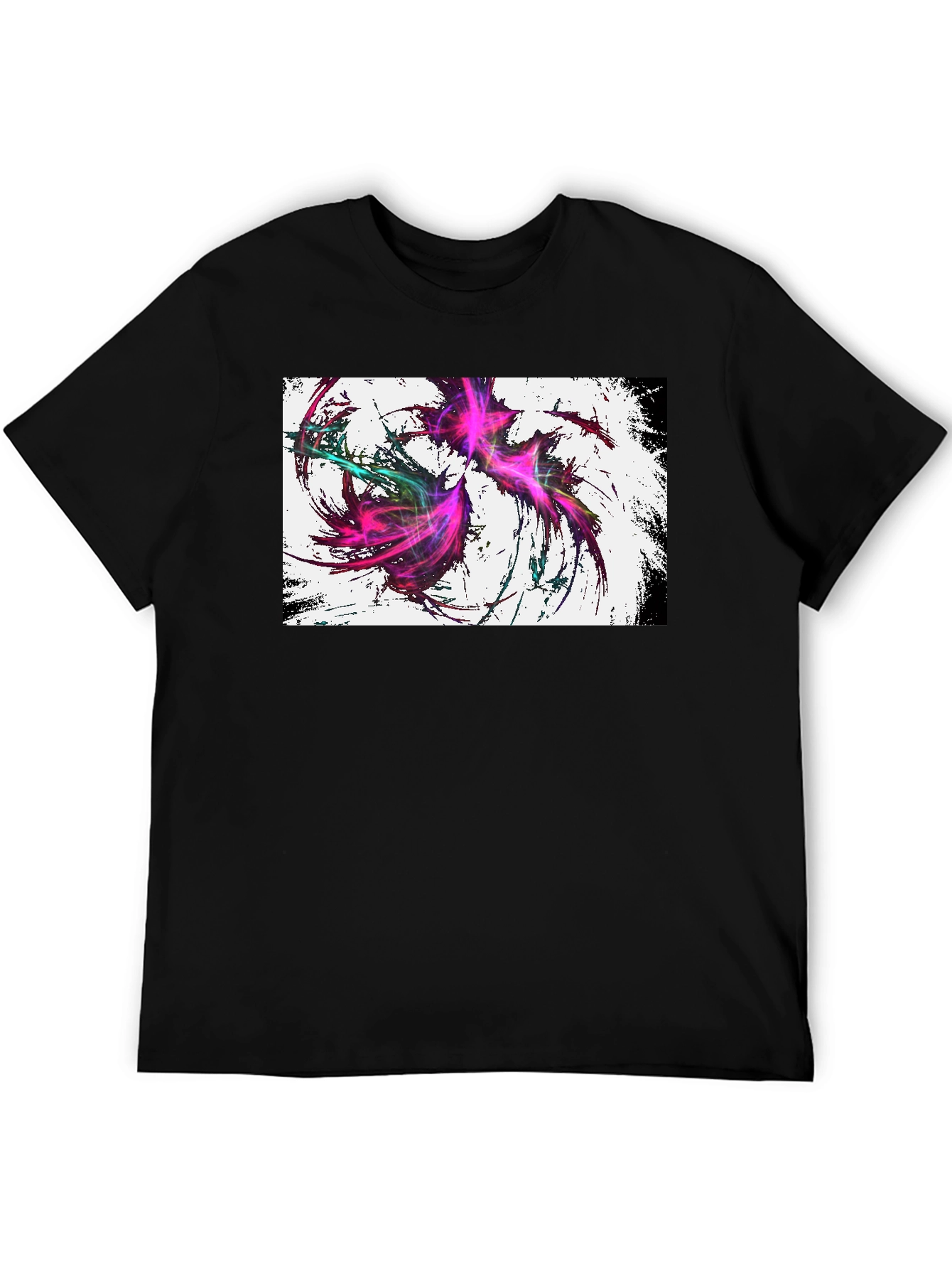 Abstract Art Graphic Tee - Black