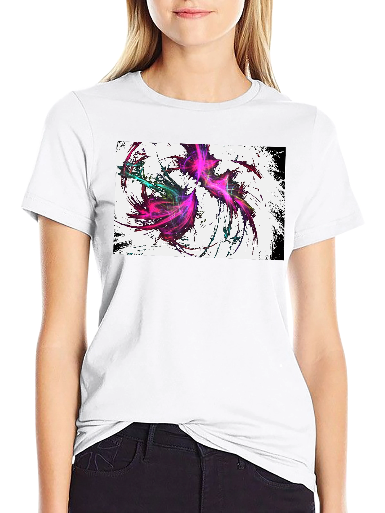 Abstract Art Graphic Tee - Black