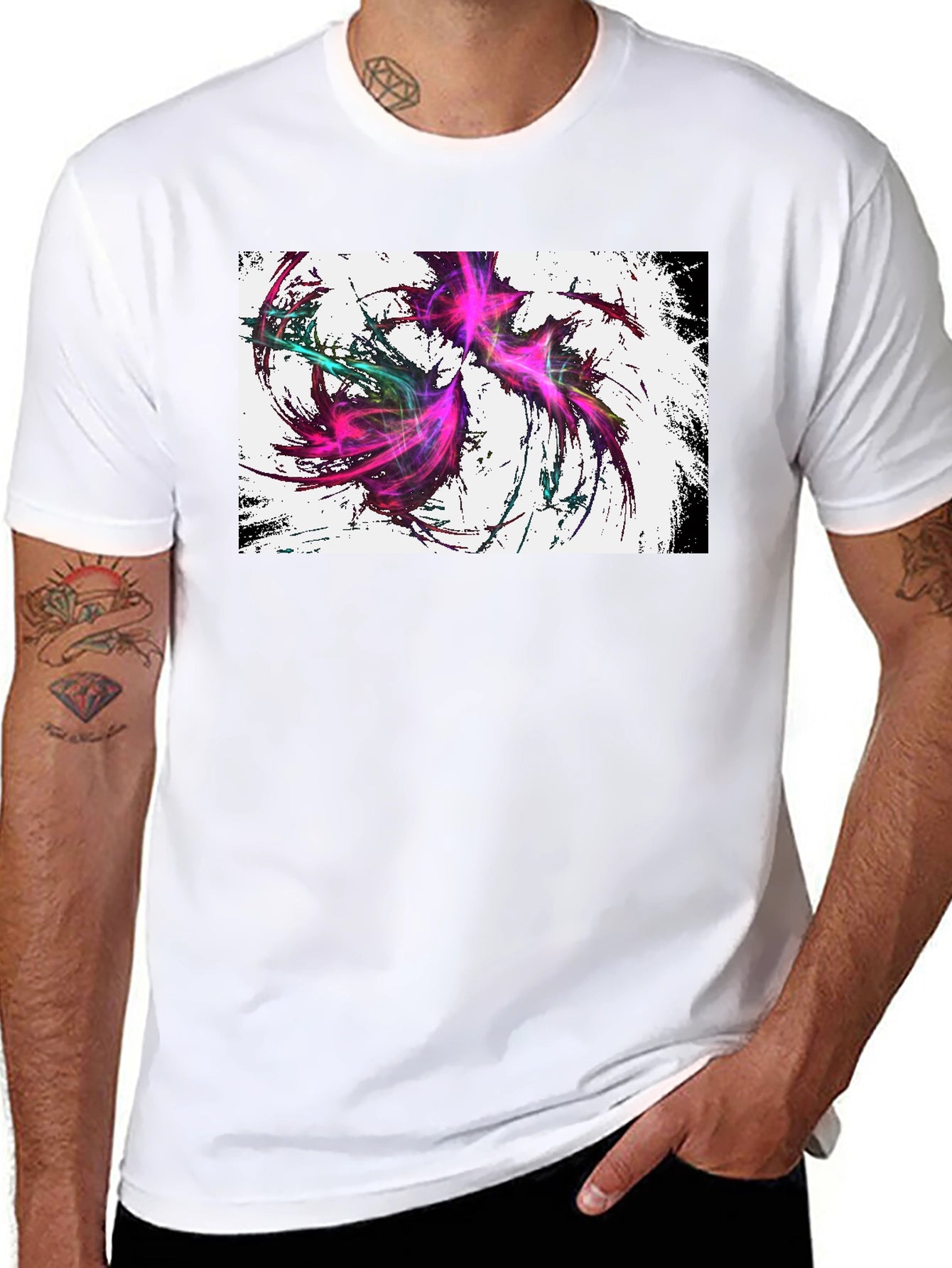 Abstract Art Graphic Tee - Black