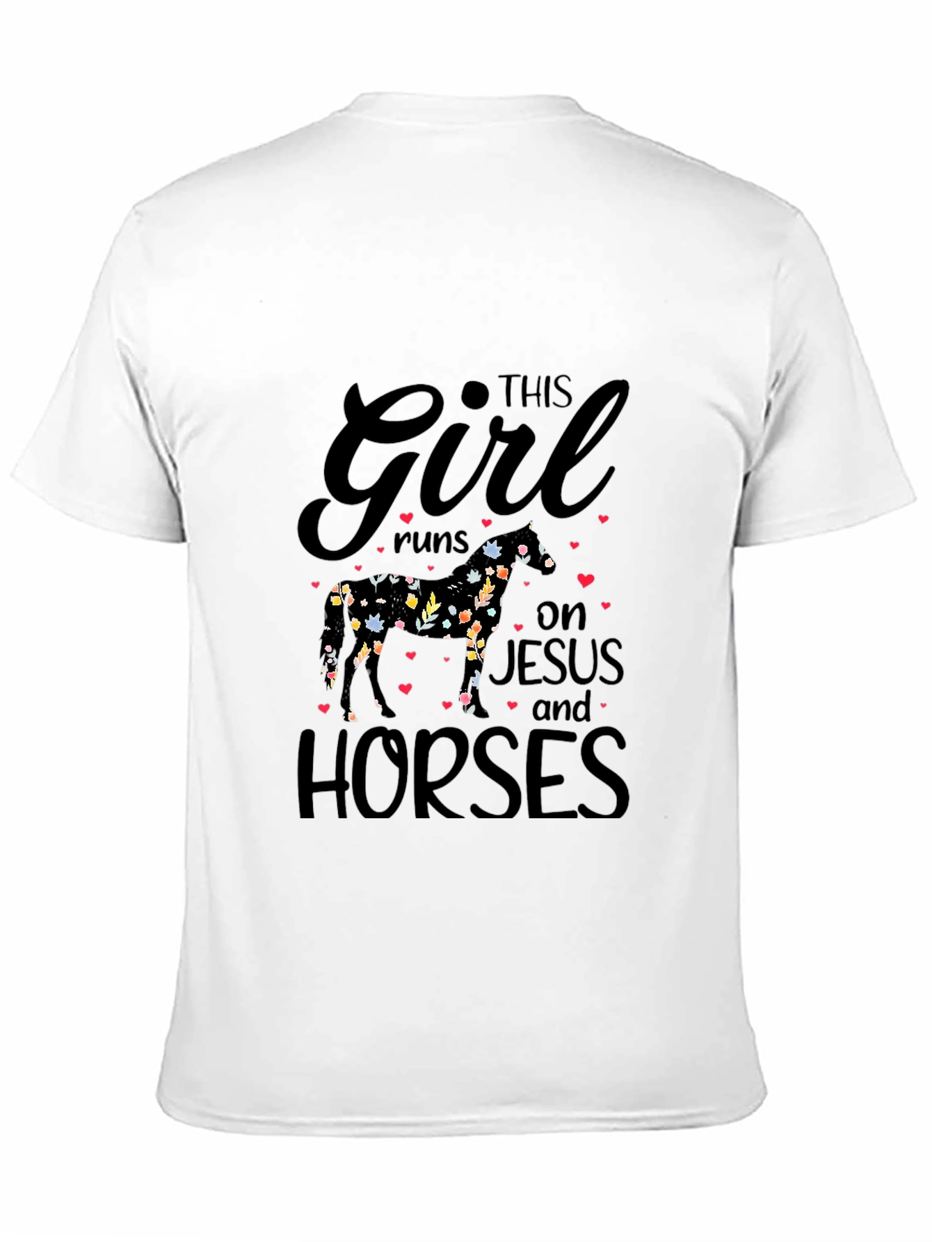 This Girl Runs on Jesus and Horses T-Shirt