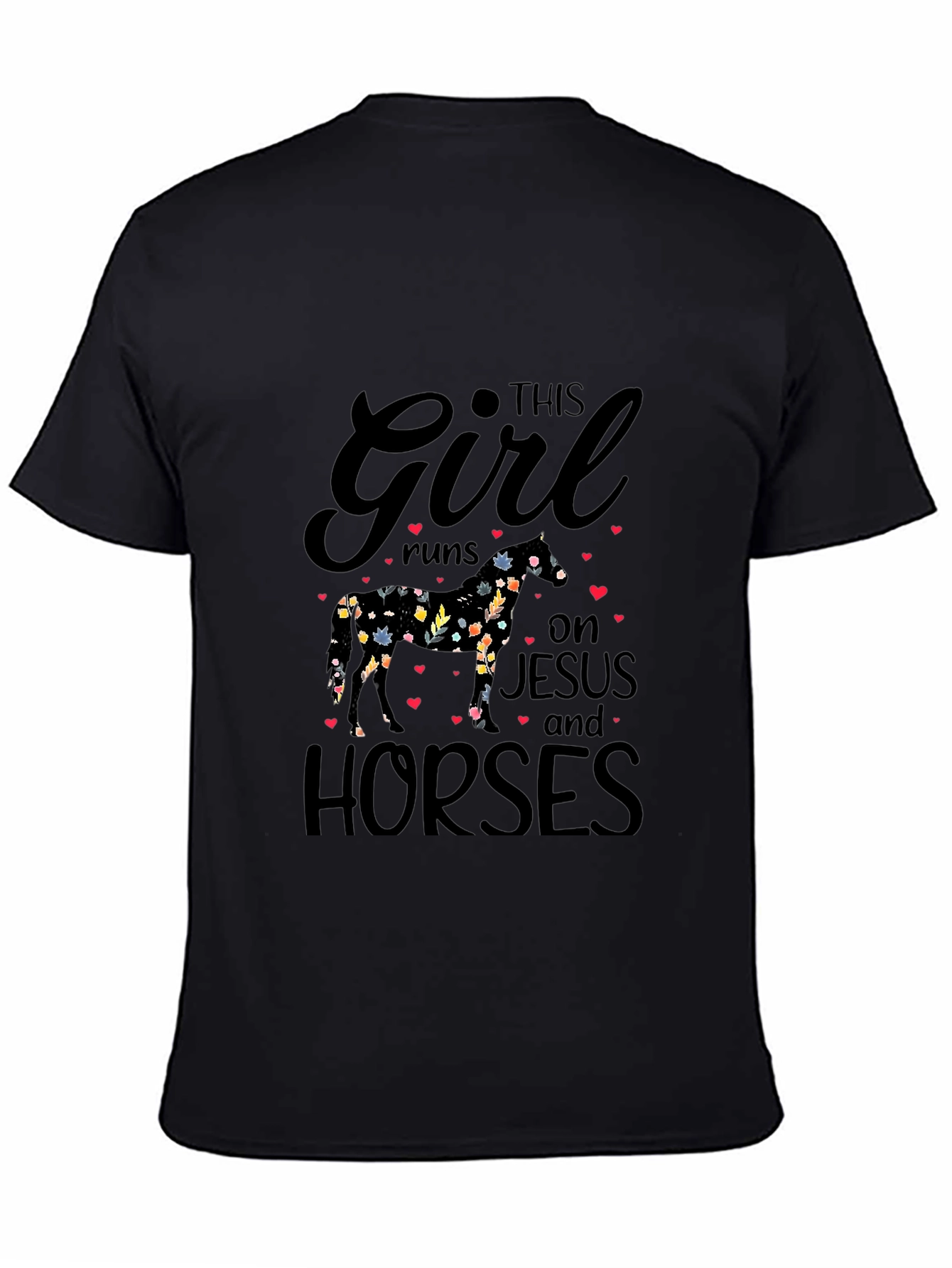 This Girl Runs on Jesus and Horses T-Shirt