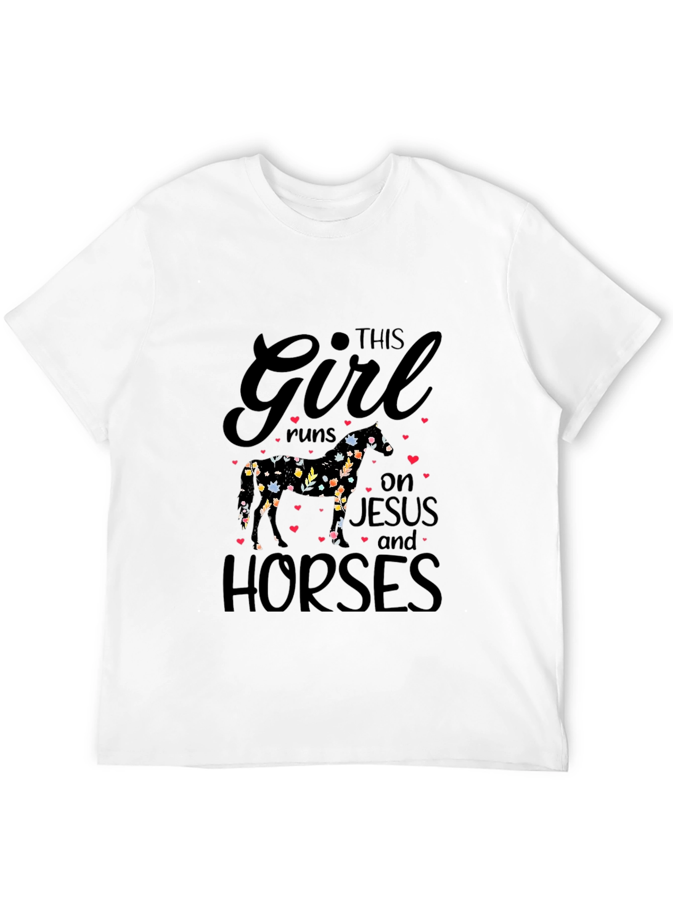 This Girl Runs on Jesus and Horses T-Shirt