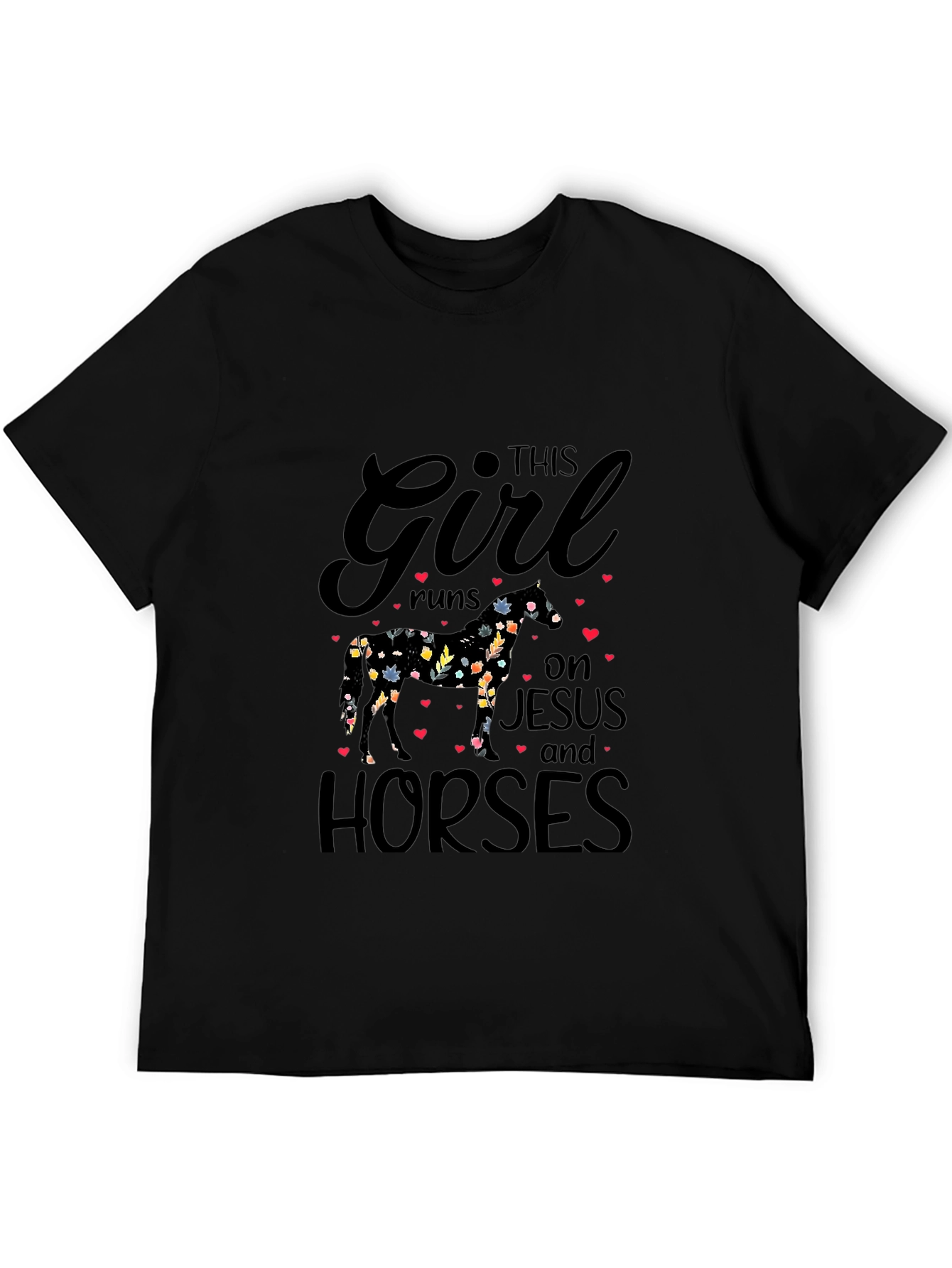 This Girl Runs on Jesus and Horses T-Shirt