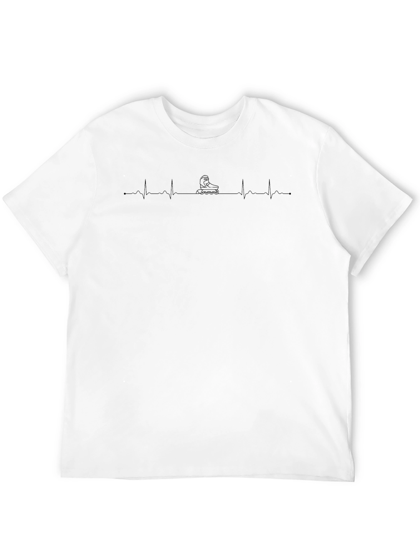 Roller Skate Heartbeat T-Shirt - Black