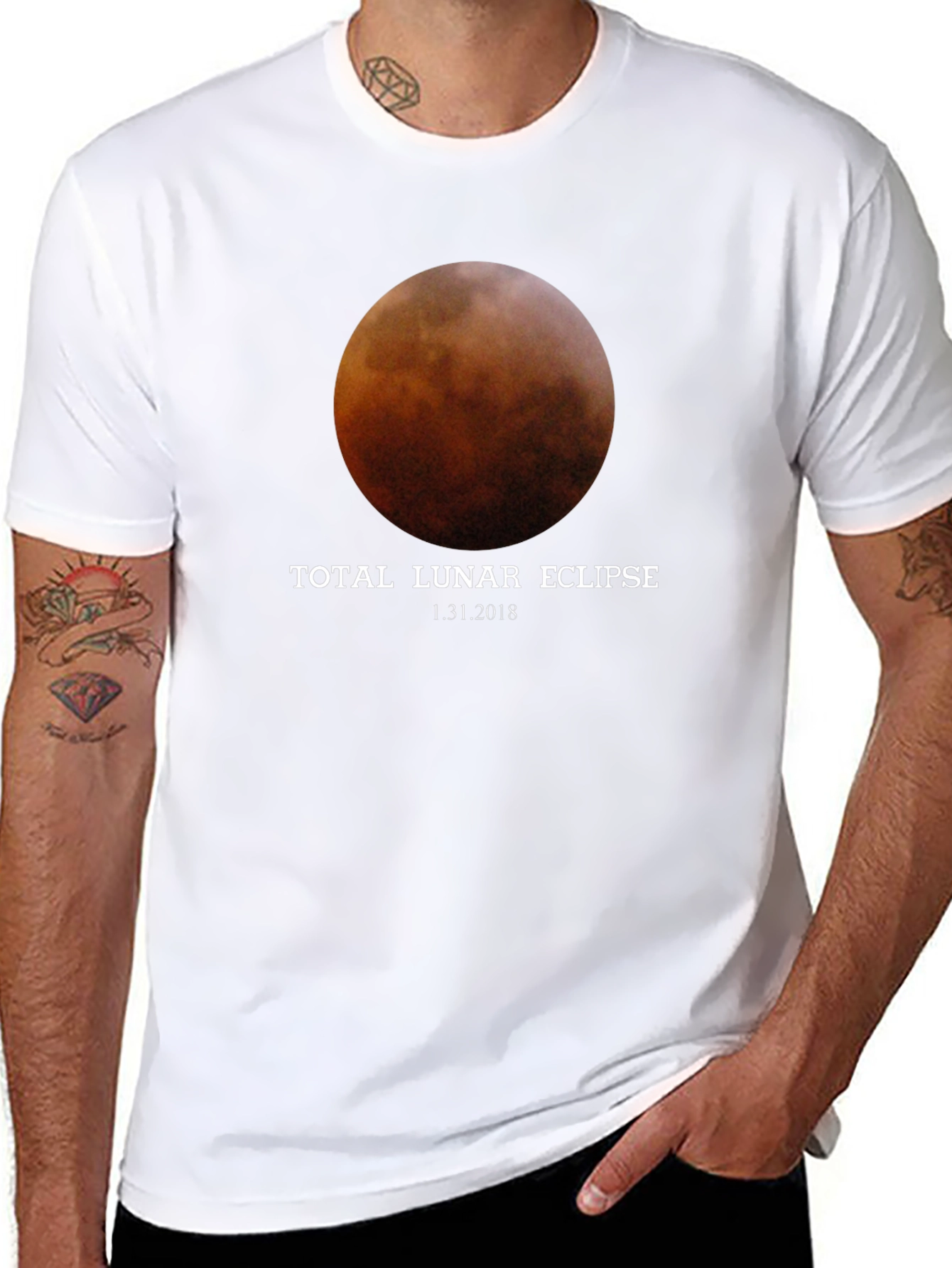 Total Lunar Eclipse Black T-Shirt - January 31 2018