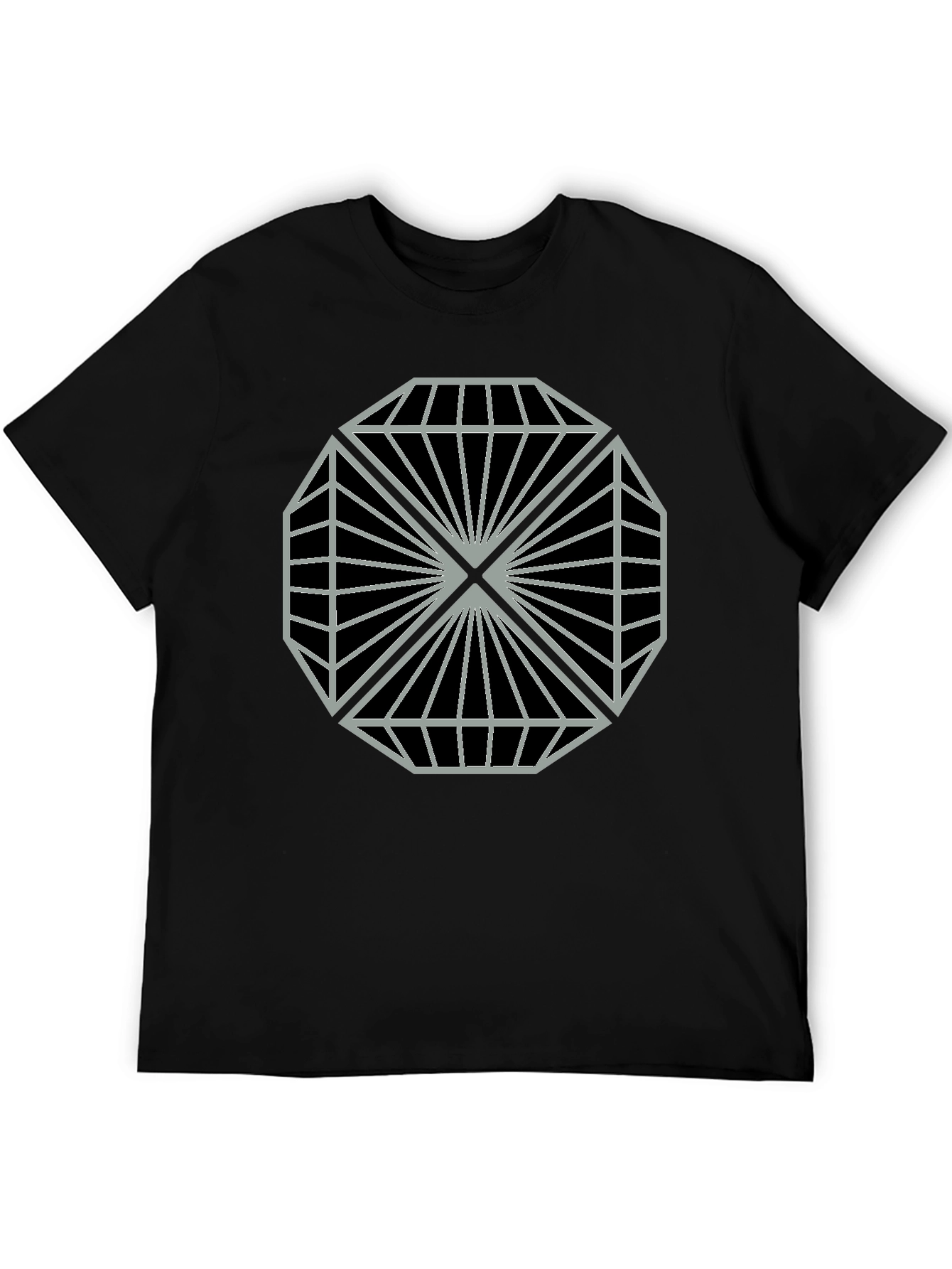 Geometric Diamond Pattern Graphic Tee
