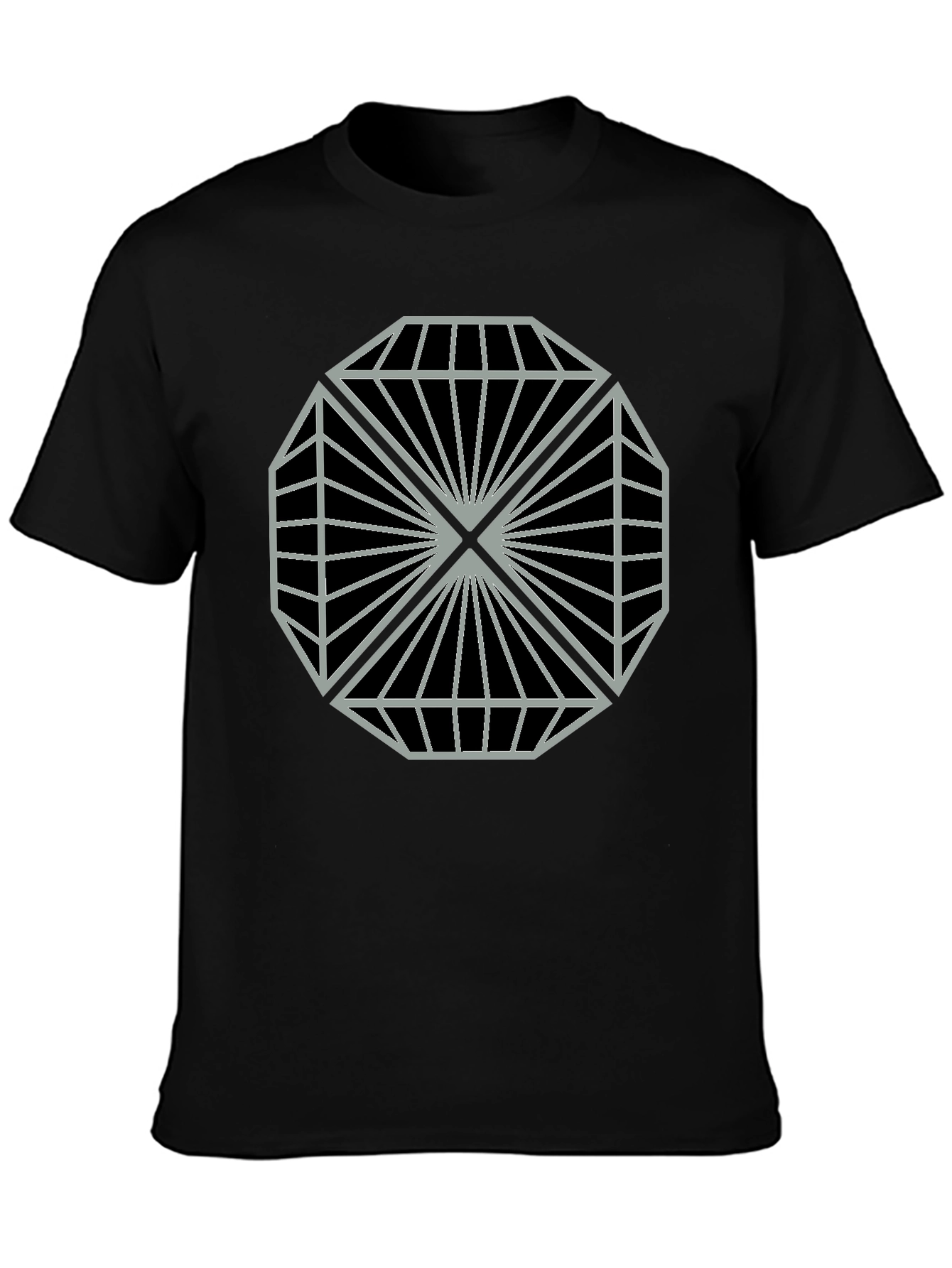 Geometric Diamond Pattern Graphic Tee