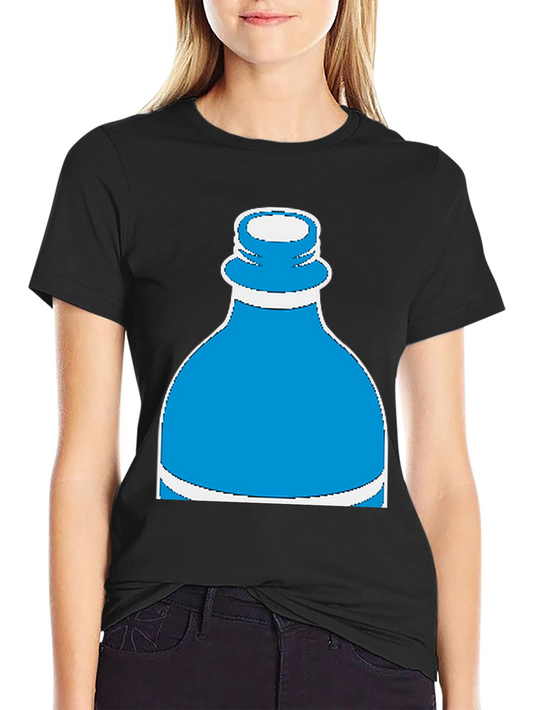Novelty Water Bottle Graphic Tee - Black