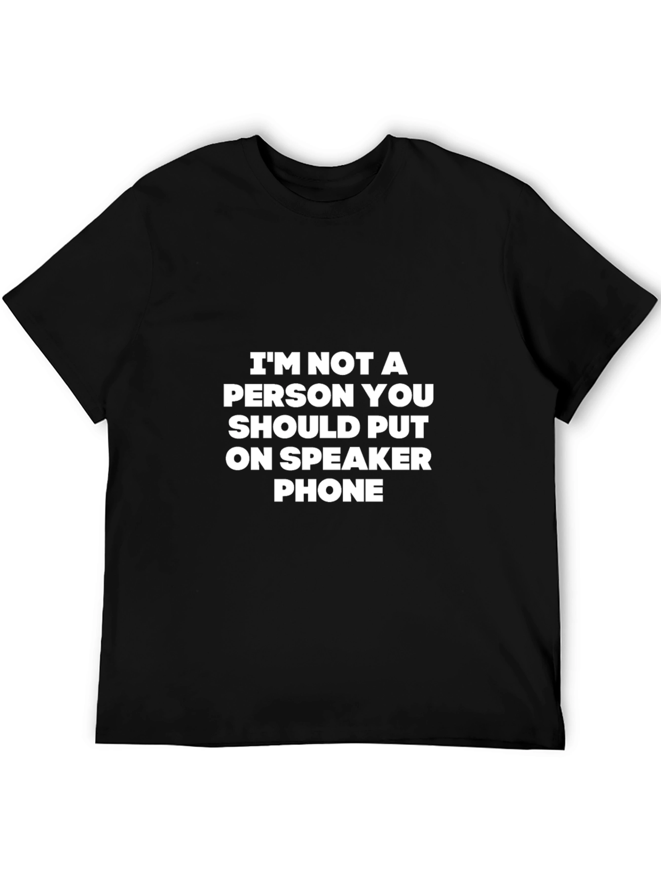 Speaker Phone Warning Black T-Shirt