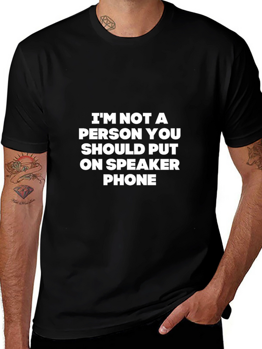 Speaker Phone Warning Black T-Shirt