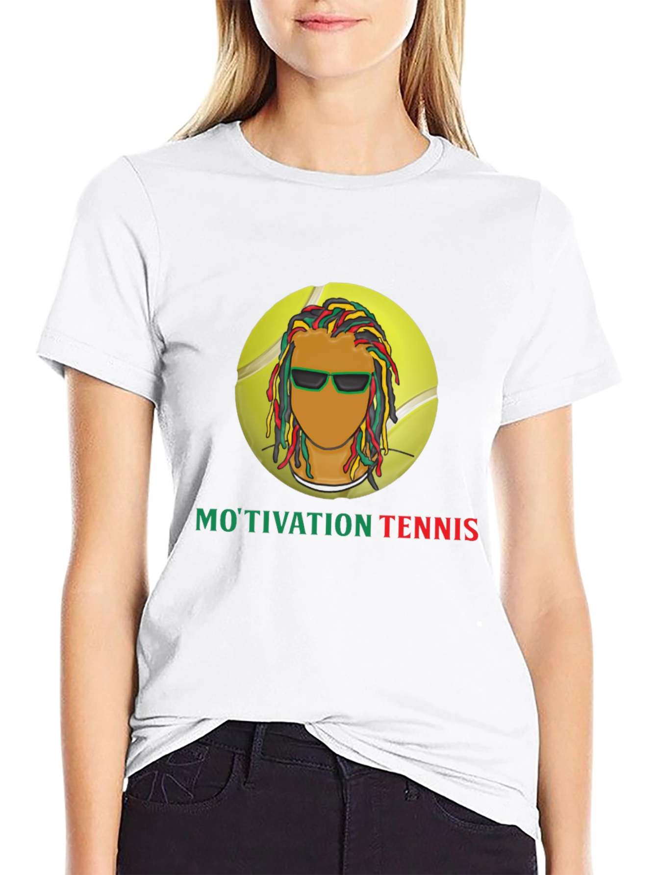 Motivation Tennis Graphic Black T-Shirt