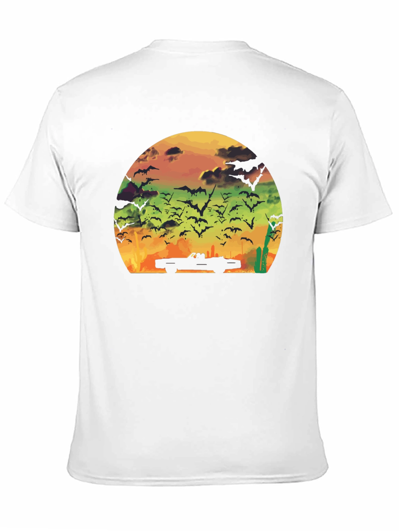 Sunset Bat Convertible Black T-Shirt