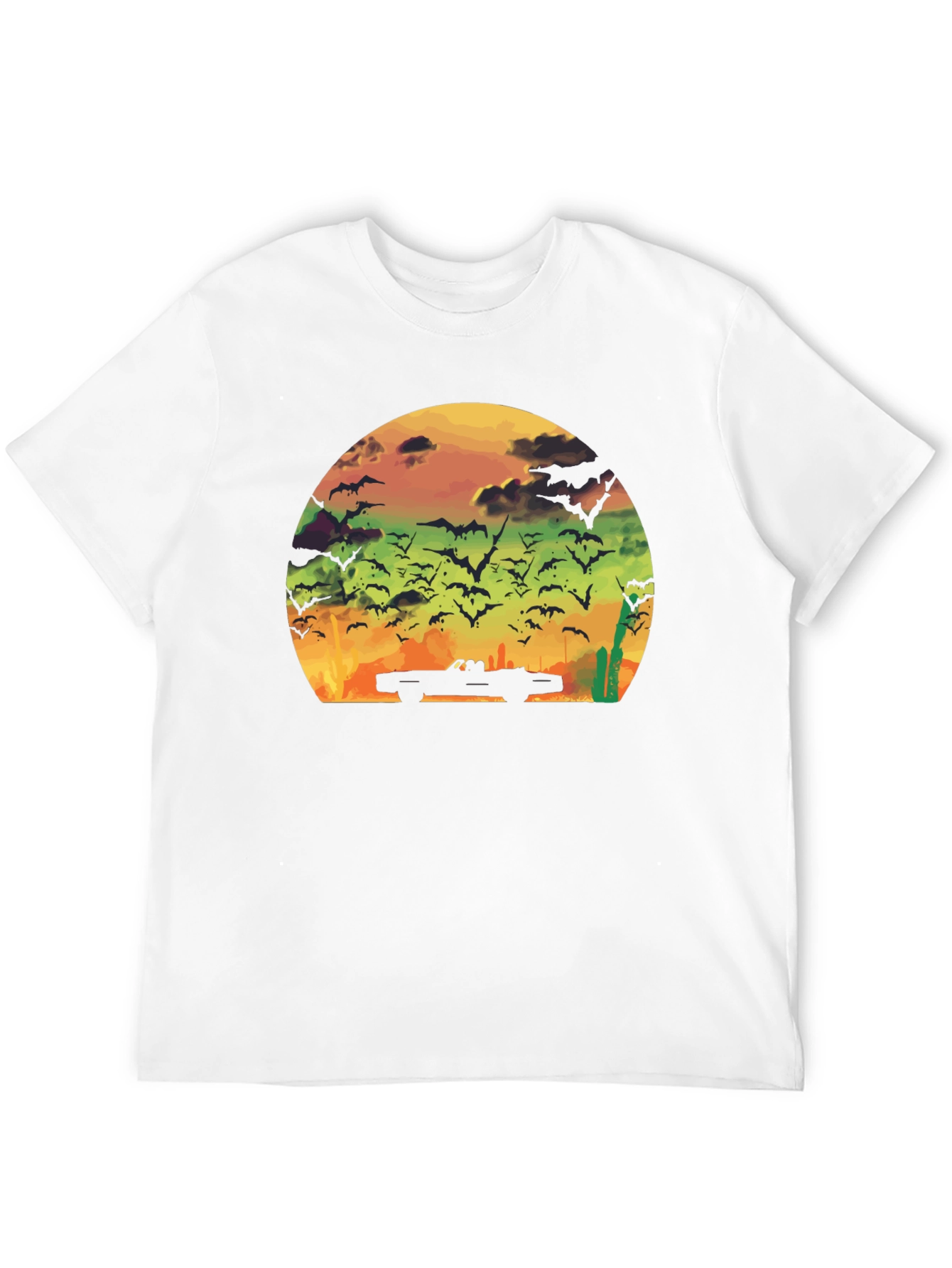 Sunset Bat Convertible Black T-Shirt