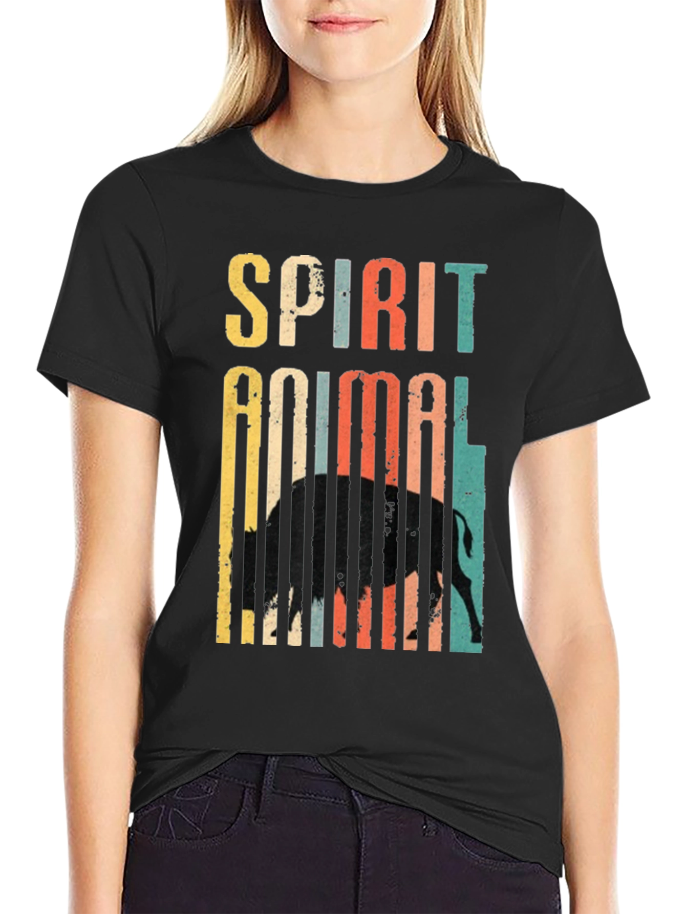 Spirit Animal Buffalo Retro T-Shirt