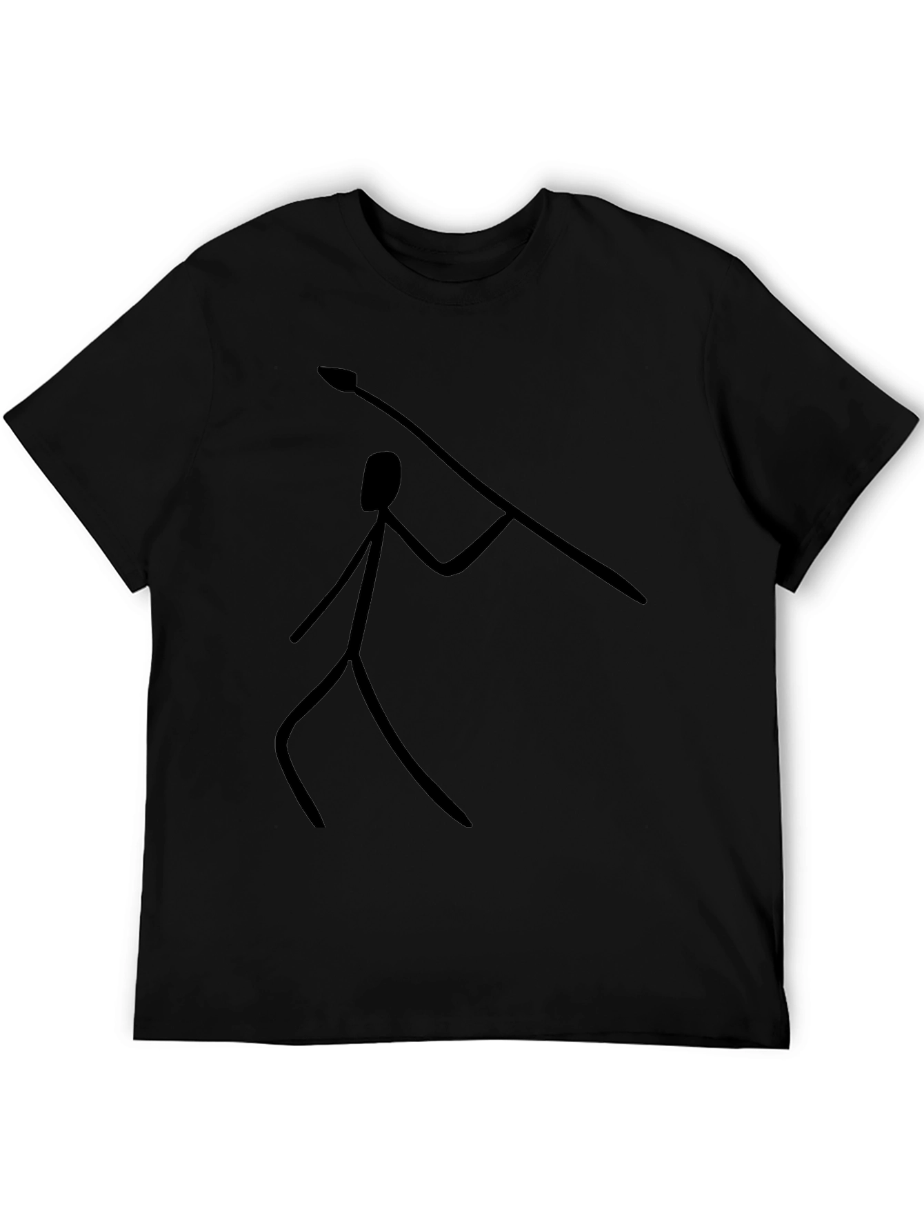 Caveman Spear T-Shirt - Black Graphic Tee