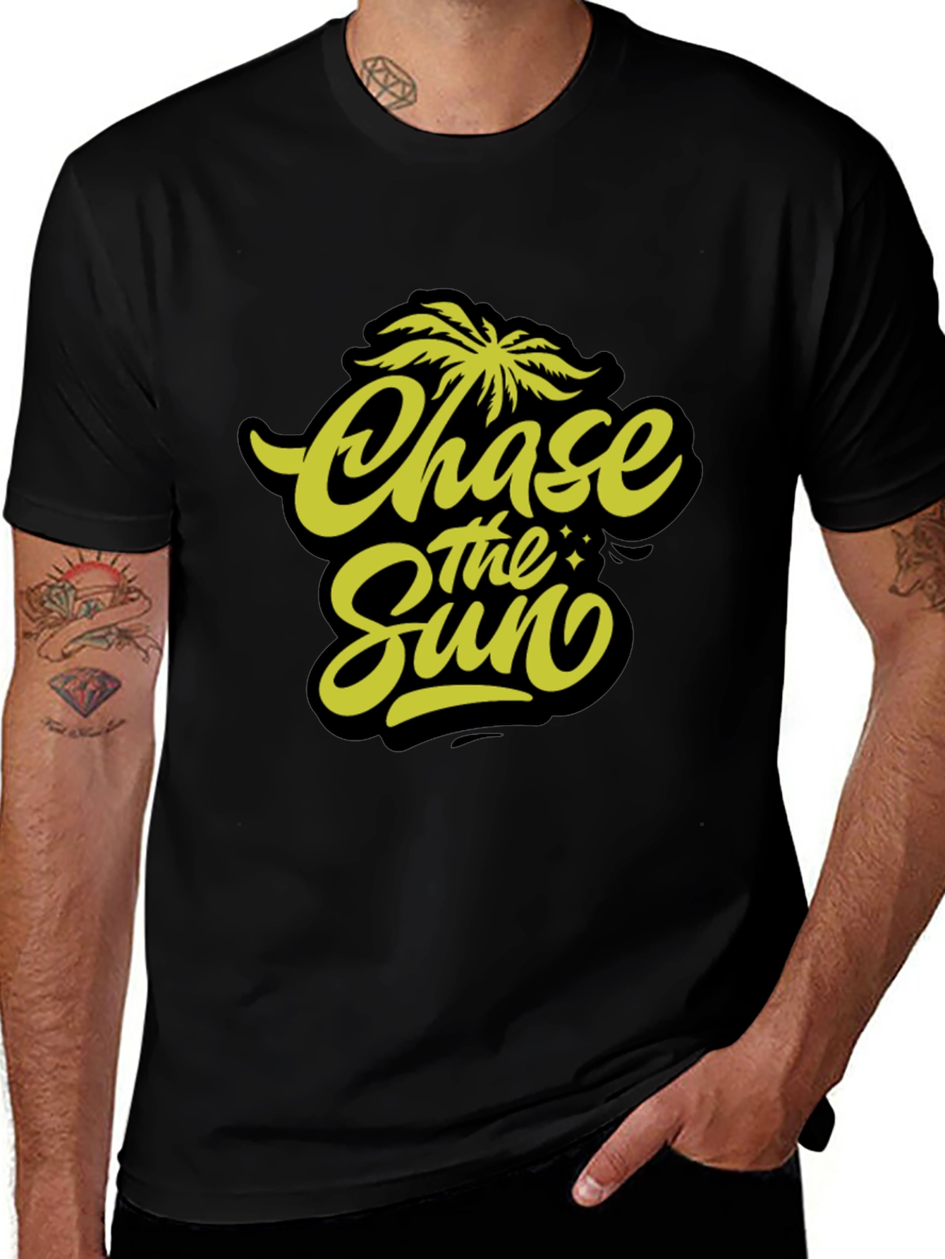 Chase The Sun Graphic Tee - Black T-Shirt
