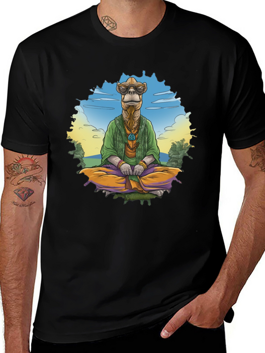 Zen Camel T-Shirt - Meditating Desert Vibes