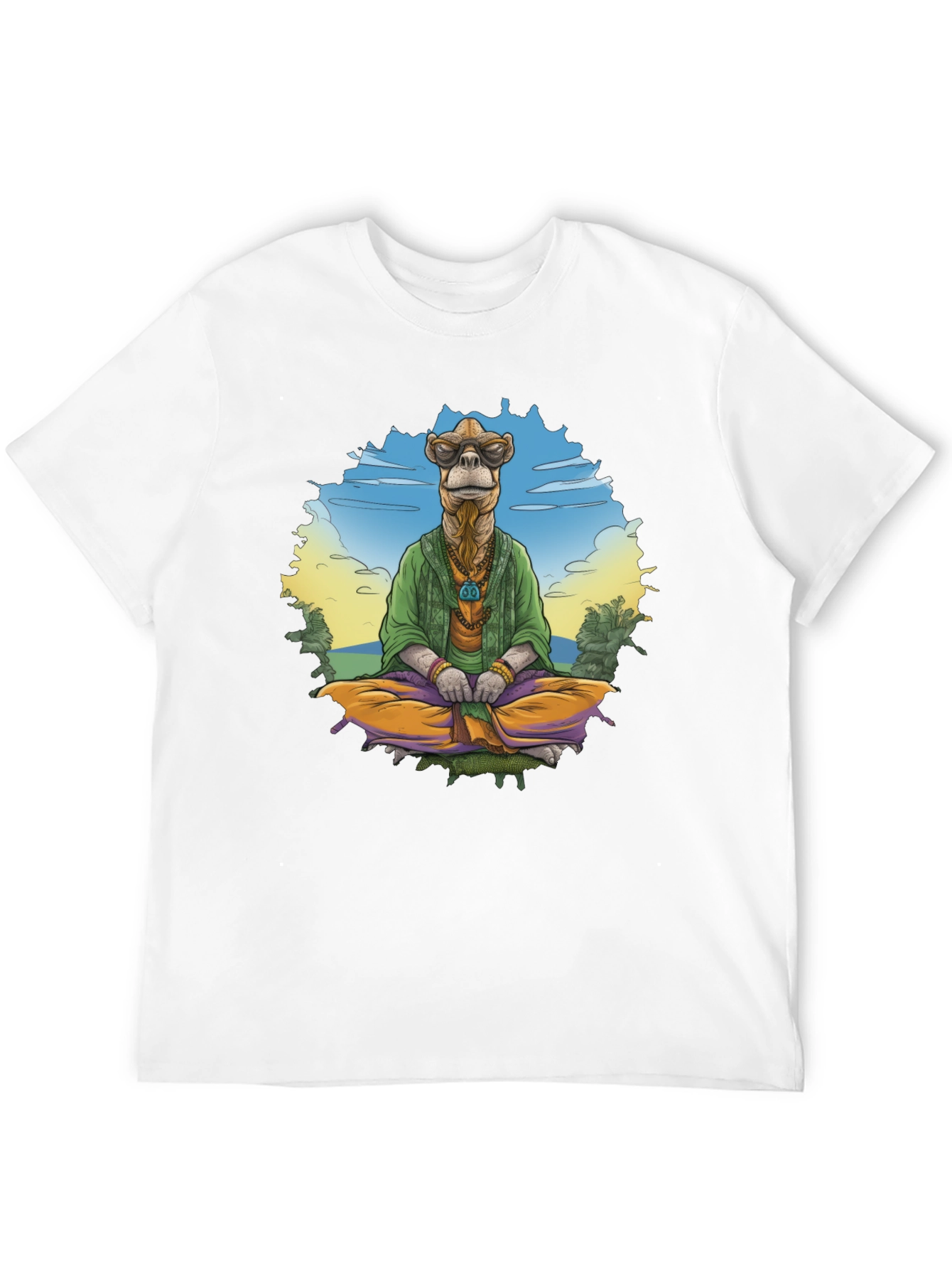 Zen Camel T-Shirt - Meditating Desert Vibes
