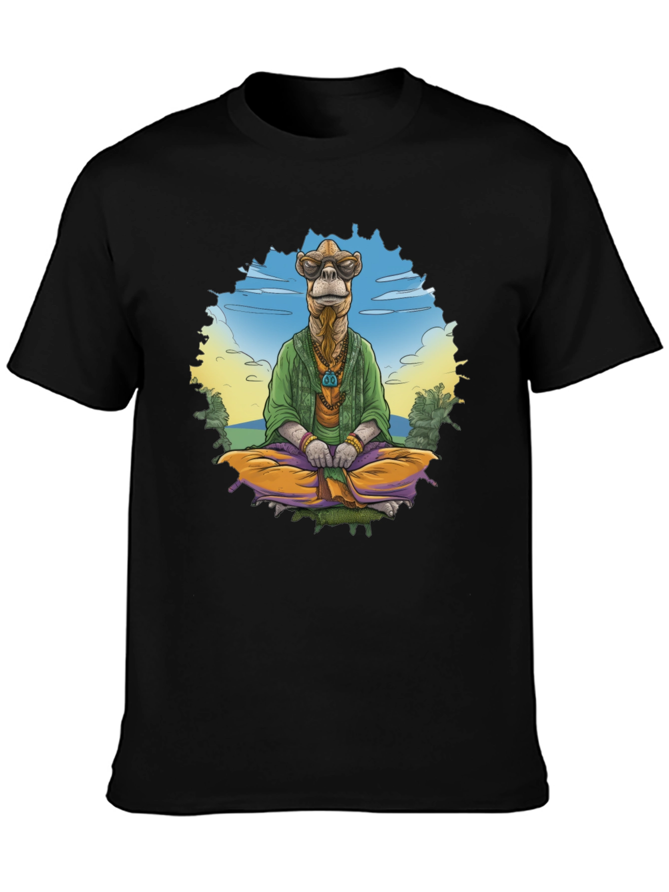 Zen Camel T-Shirt - Meditating Desert Vibes