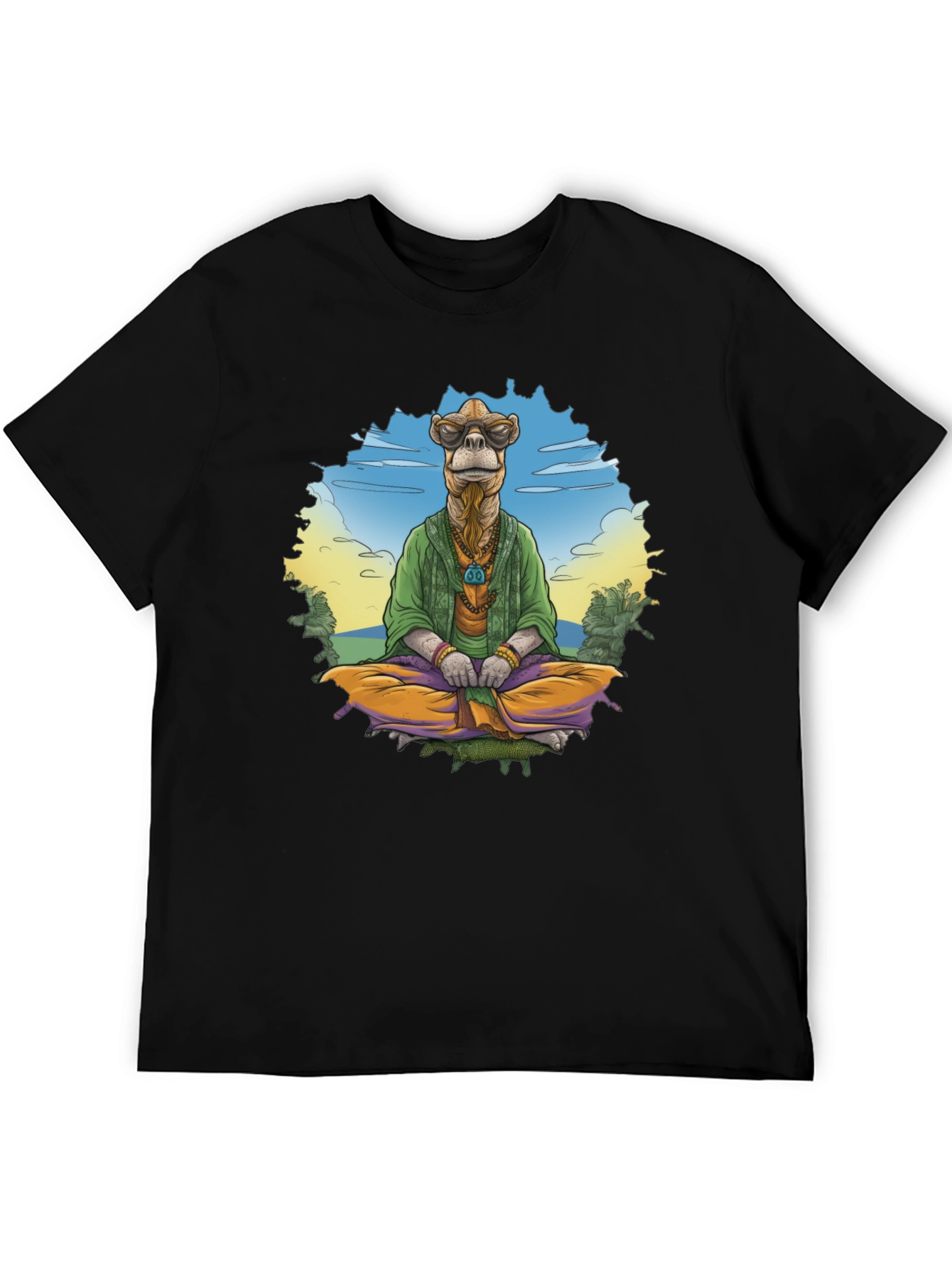 Zen Camel T-Shirt - Meditating Desert Vibes