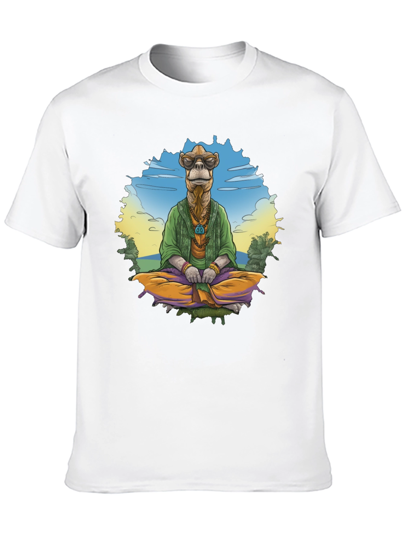 Zen Camel T-Shirt - Meditating Desert Vibes