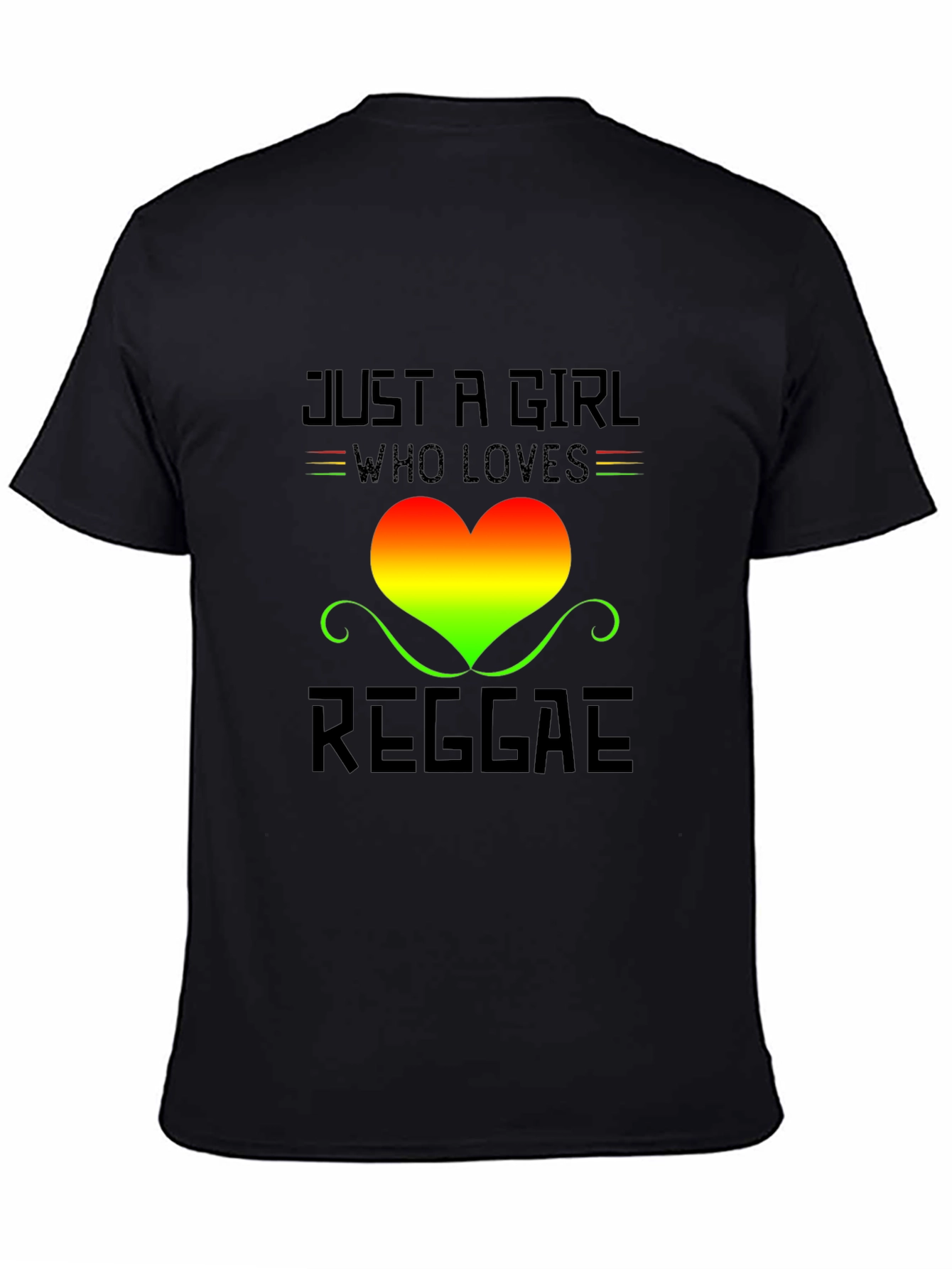 Reggae Girl T-Shirt - Rasta Heart Design