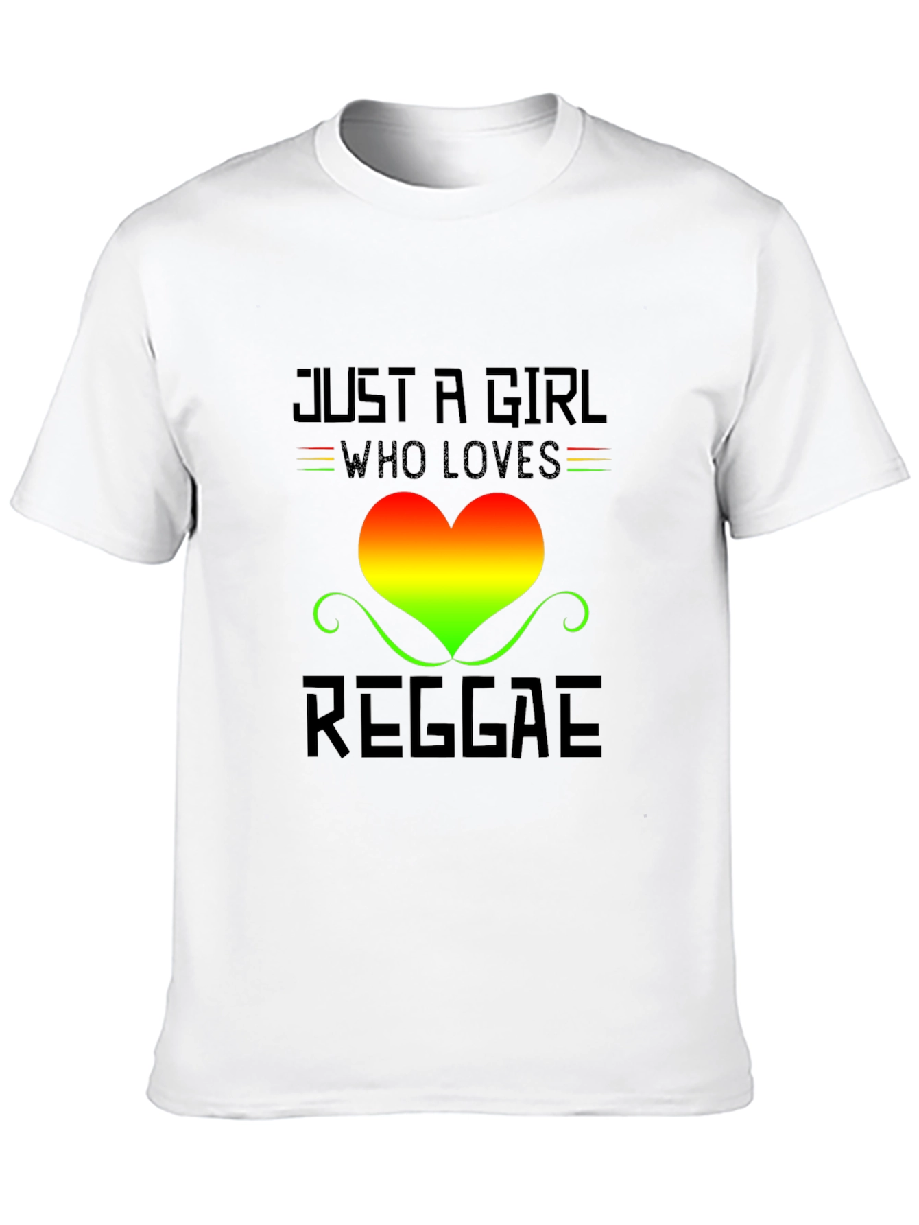 Reggae Girl T-Shirt - Rasta Heart Design