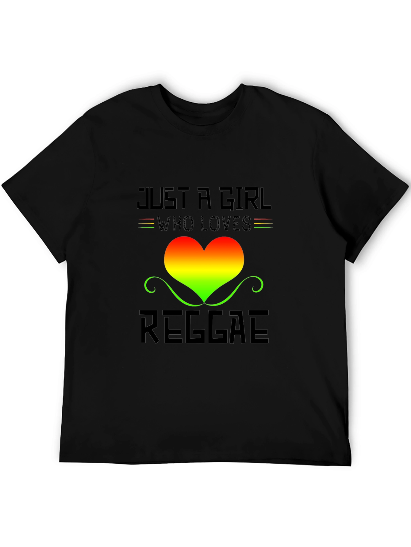Reggae Girl T-Shirt - Rasta Heart Design